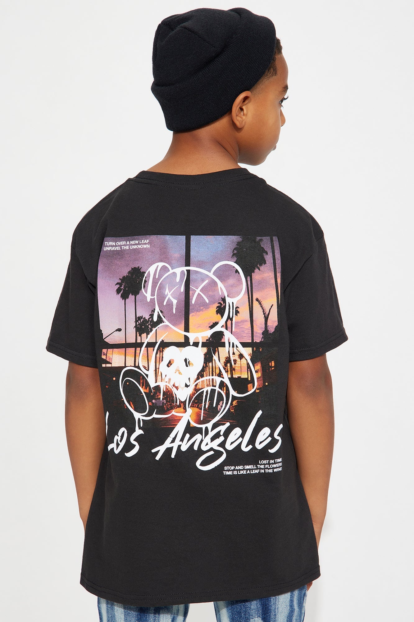 Mini Summer In LA Oversized Short Sleeve Tee - Black