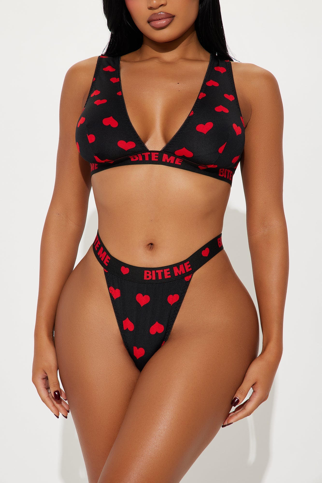 Stassi Heart Breaker 2 Piece Set - Black/Red