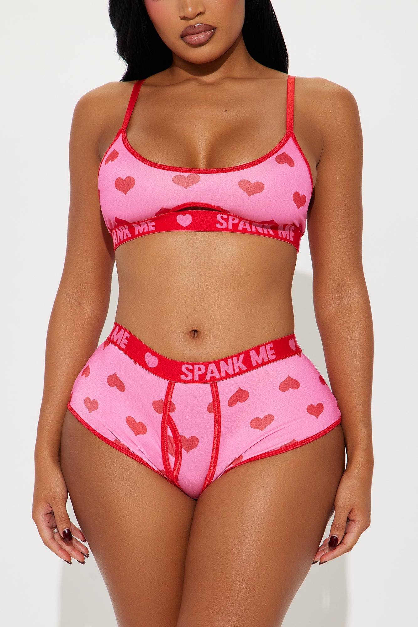 Kayla Heart Breaker Boxer 2 Piece Set - Pink/combo