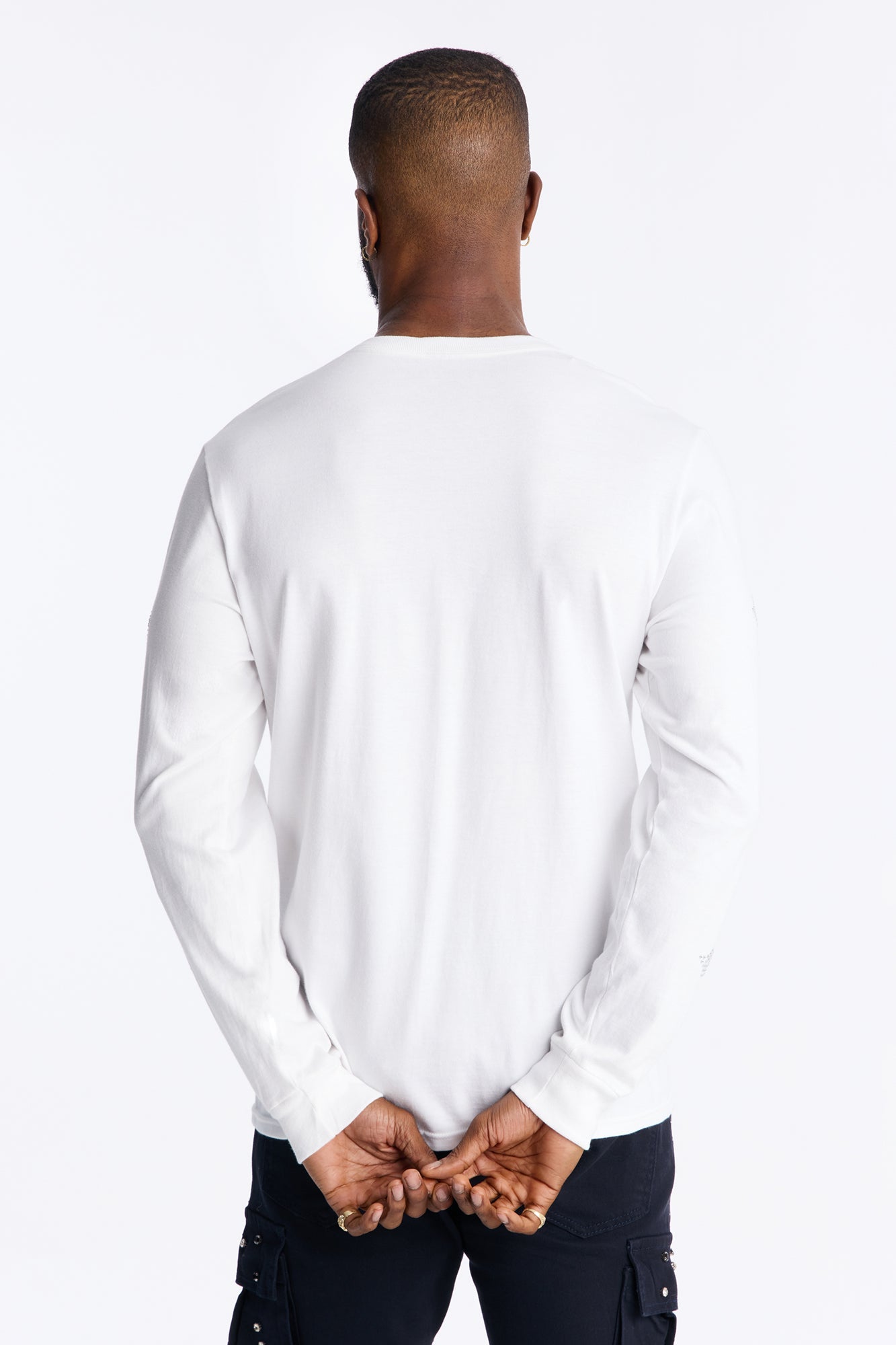 Forgive My Sins Rhinestone Long Sleeve Tee - White
