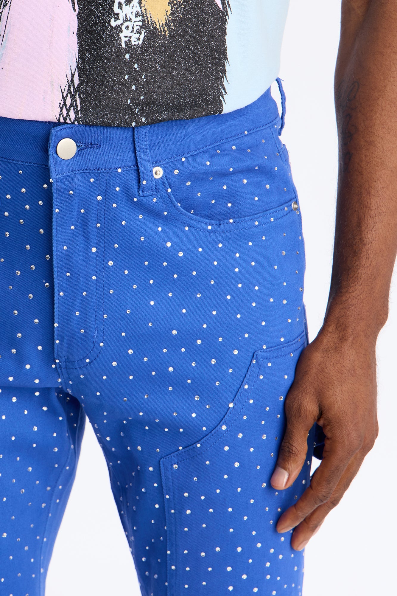 Skinny Inferno Embellished Pant - Blue