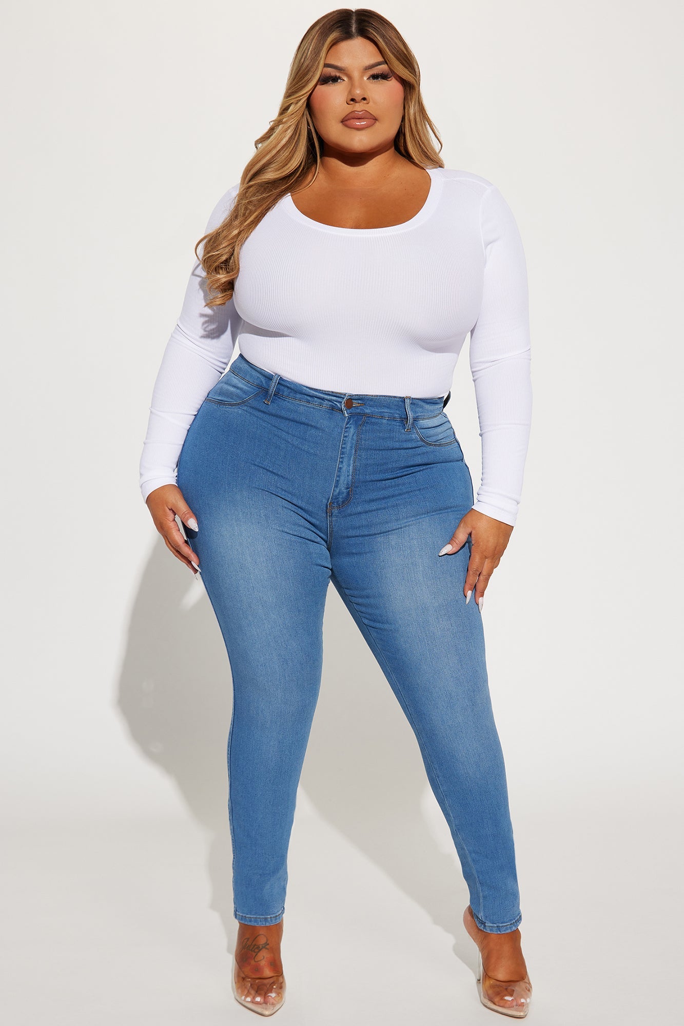 Classic Beauty Booty Lifter Skinny Jeans - Medium Blue Wash