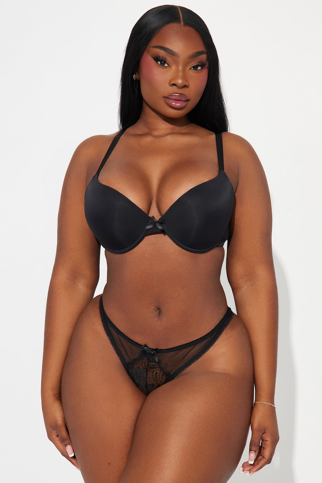 Give It Up Lace Crotchless Panty - Black