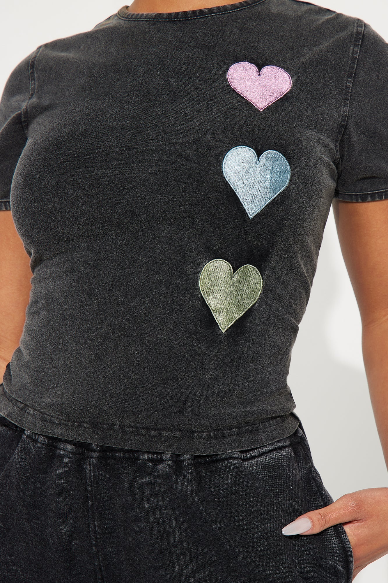 I Heart You Fleece Pant Set - Charcoal