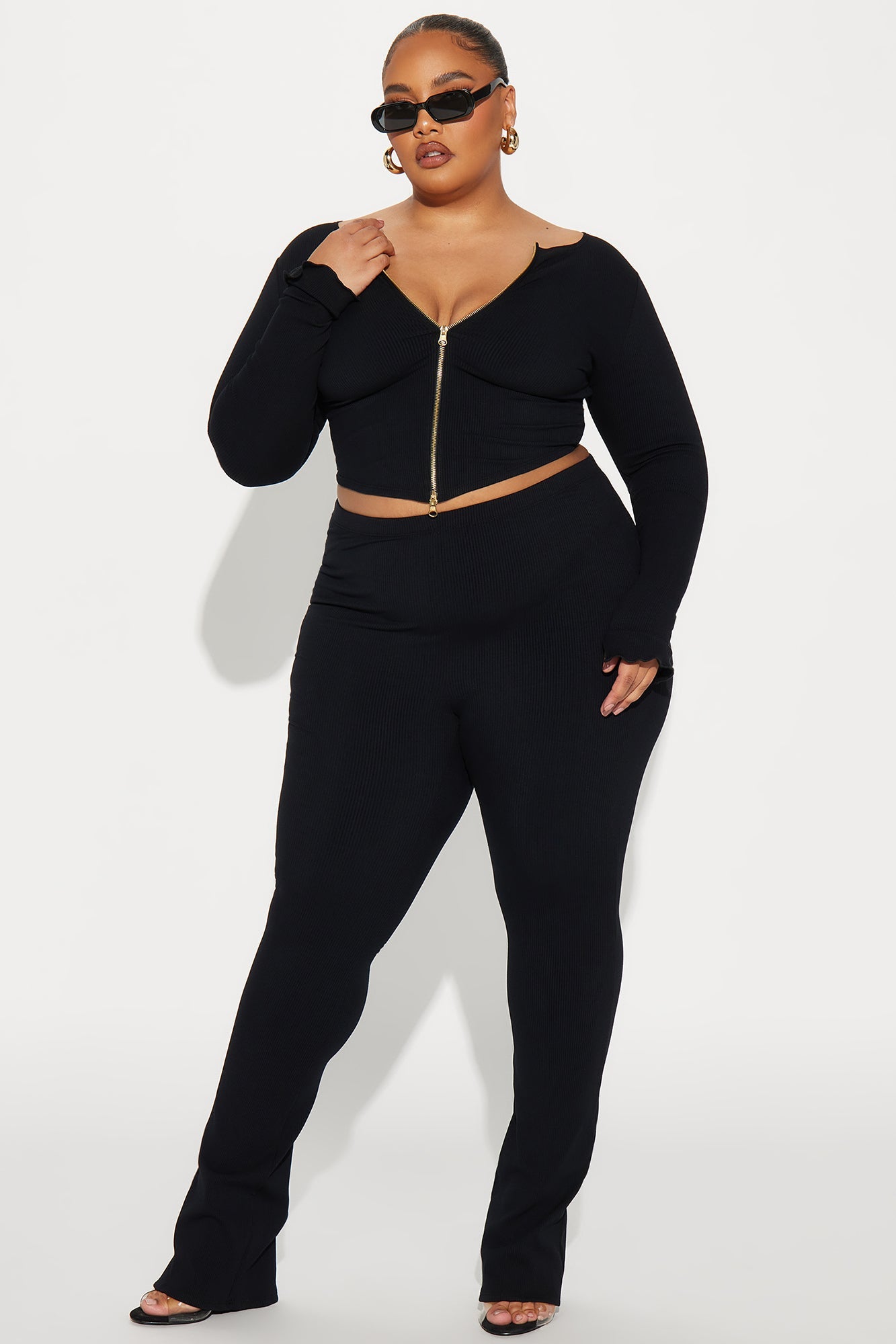 Kira Snatched Pant Set - Black