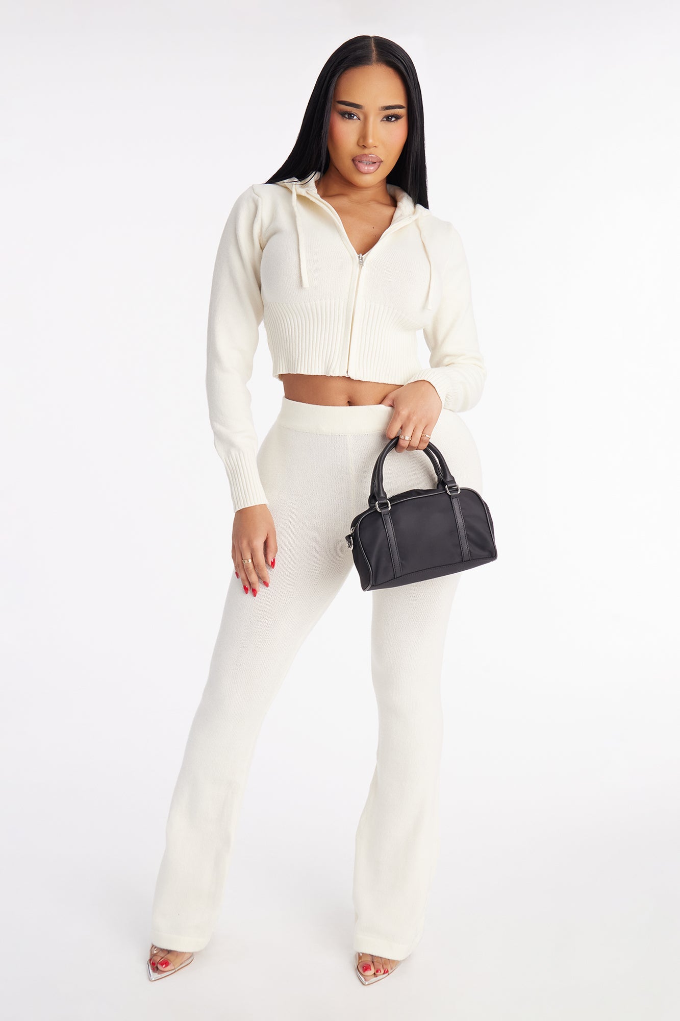 CozyCash Sweater Zip Up Hoodie - Ivory