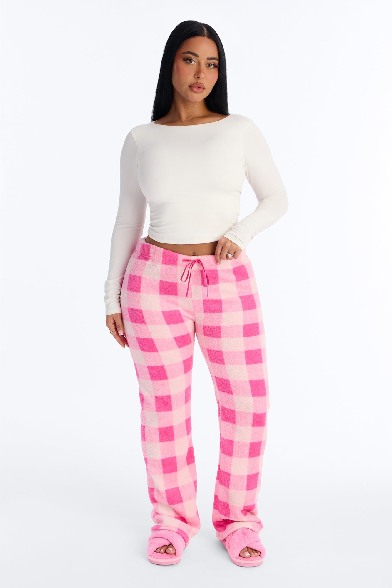 Cozy Nights Plush PJ Pants - Pink/combo