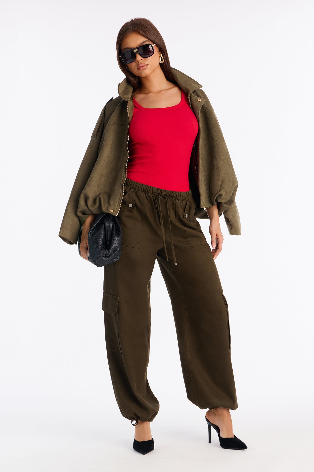Josie Lyocell Cargo Jogger Pant 31″ - Military Green