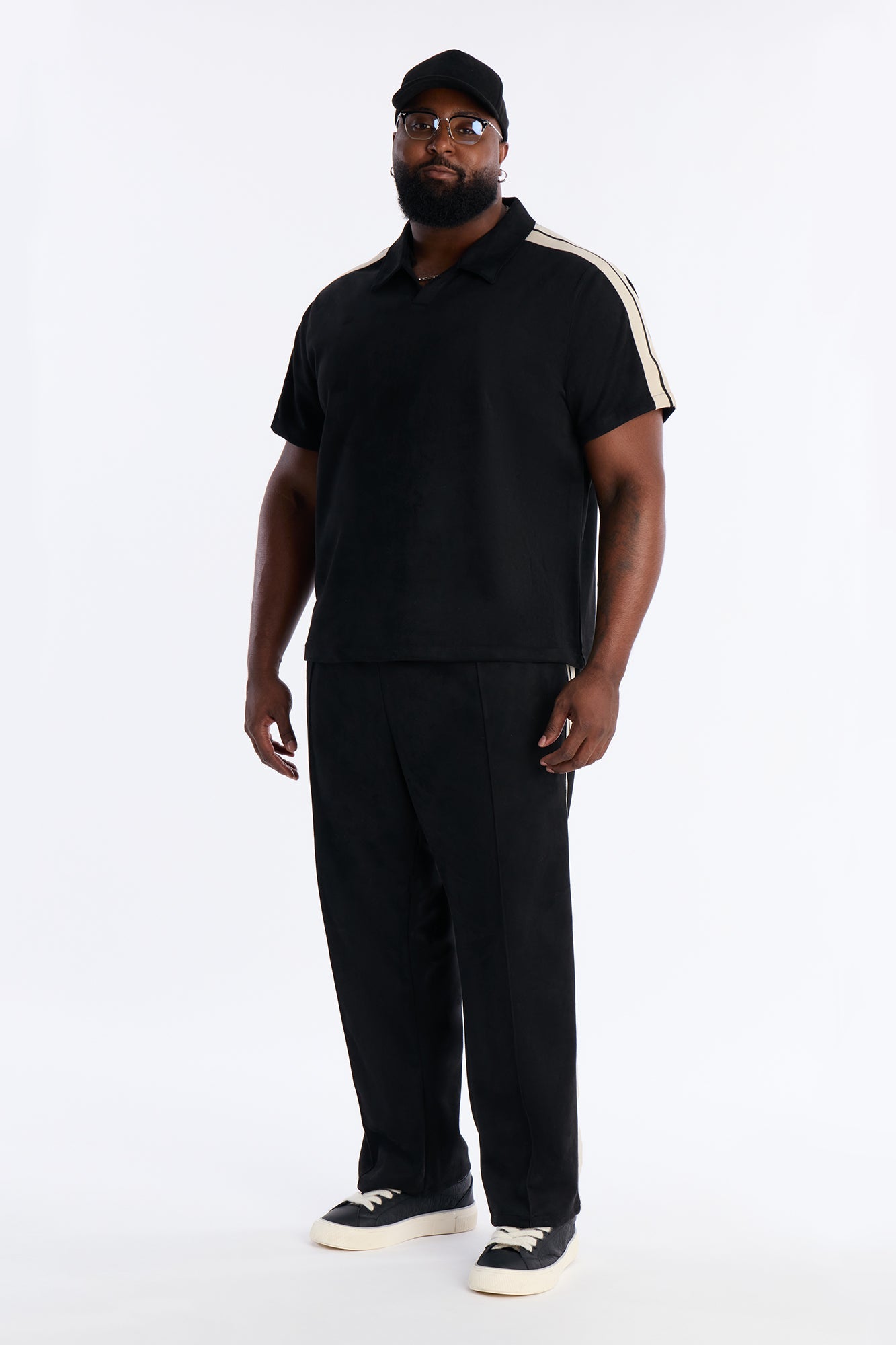 Straight Faux Suede Pant - Black