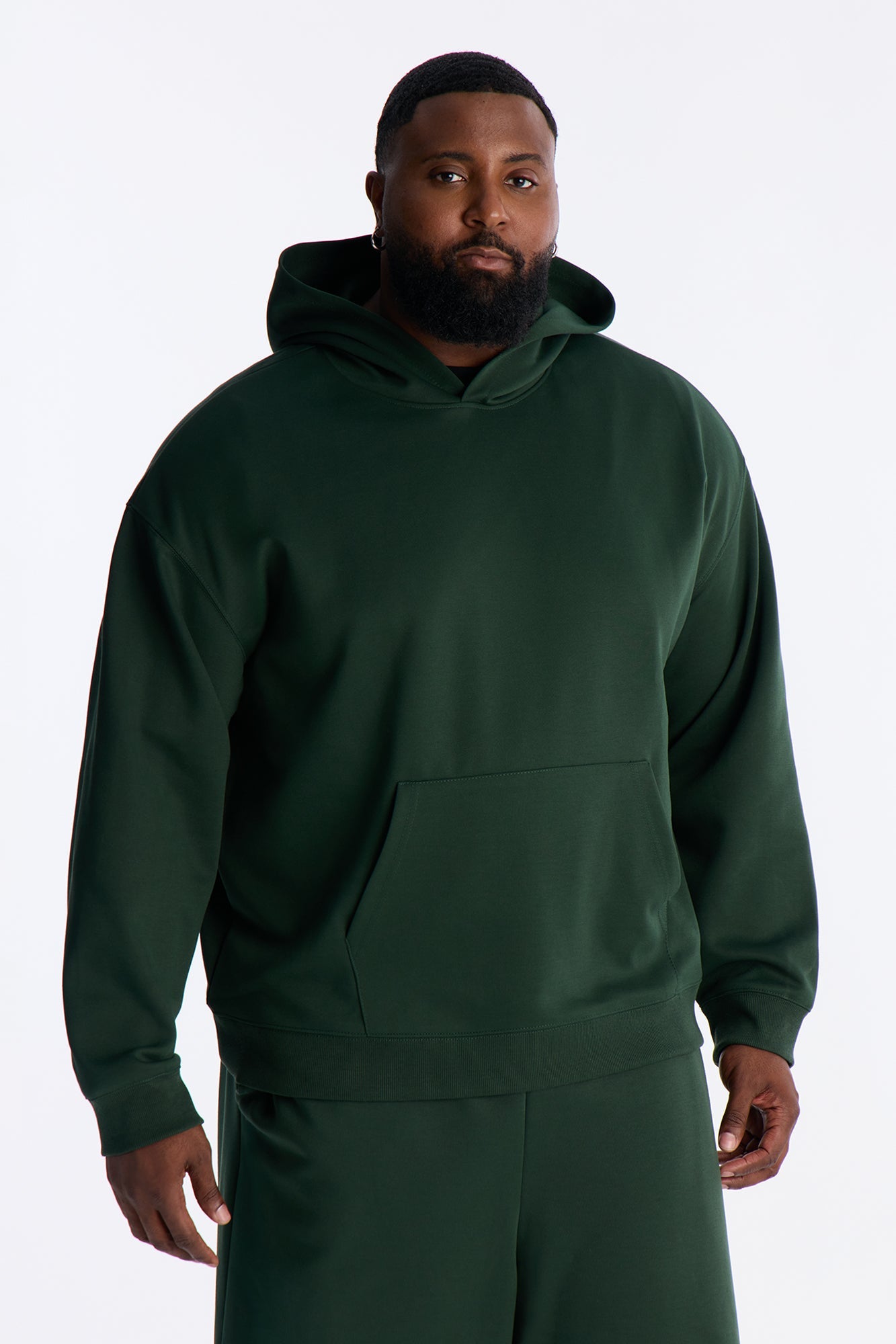 Structured Fleece Hoodie - Green