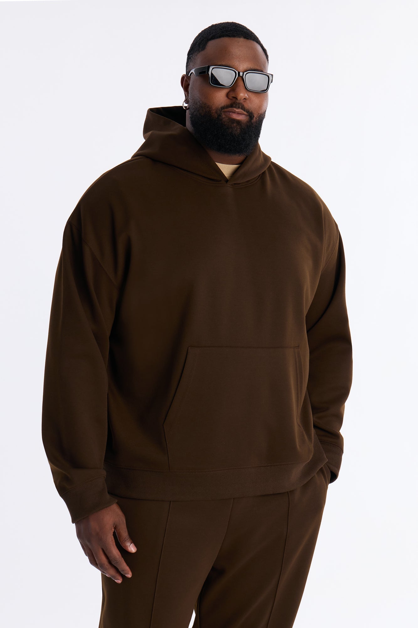 Structured Fleece Hoodie - Chocolate