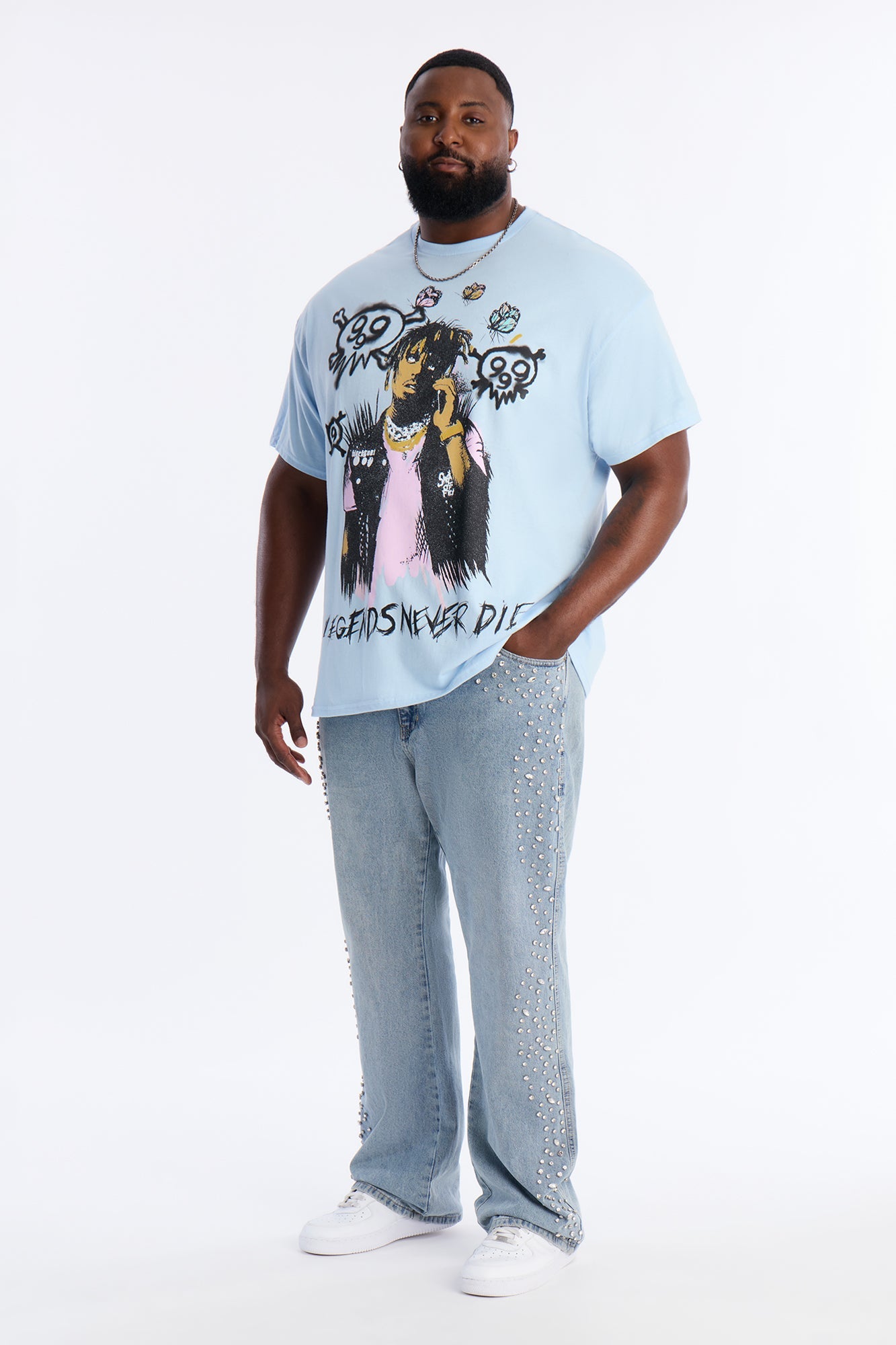 Juice WRLD Legends Never Die Short Sleeve Tee - Light Blue