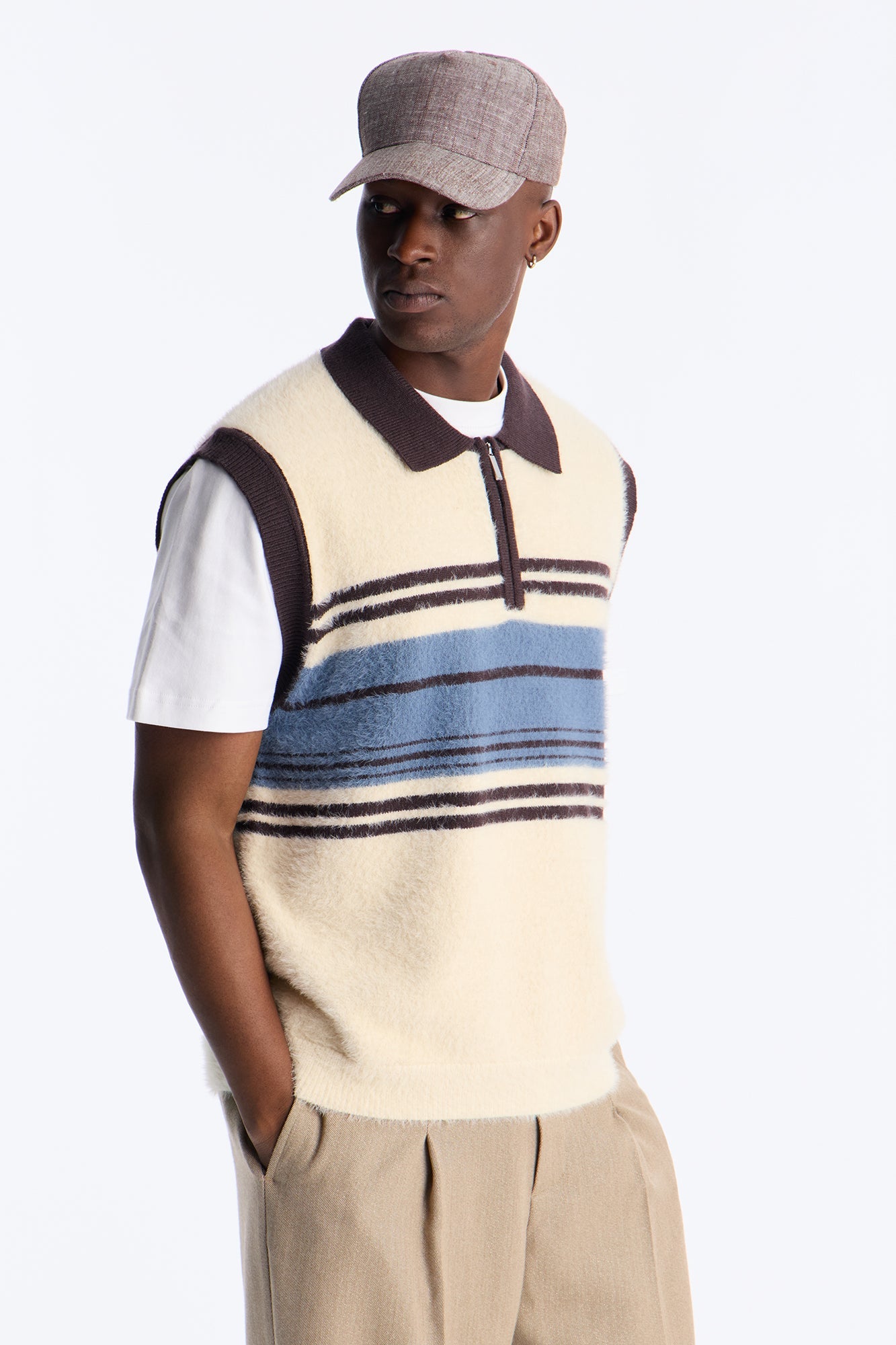 Summit Fuzzy Sweater Vest - Cream