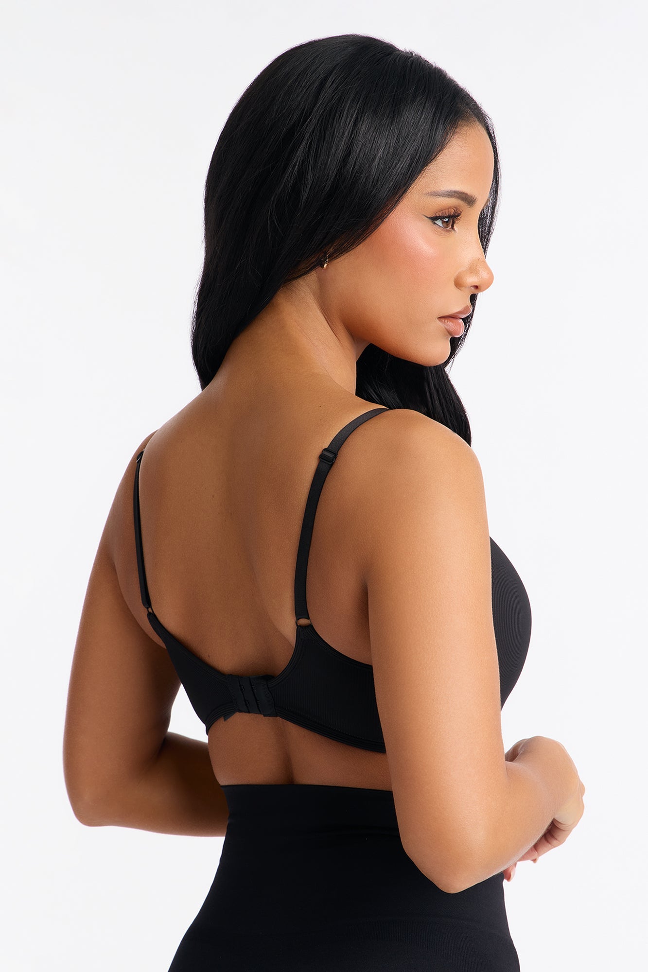 Take A Break Ribbed Wireless T Shirt Bra - Black
