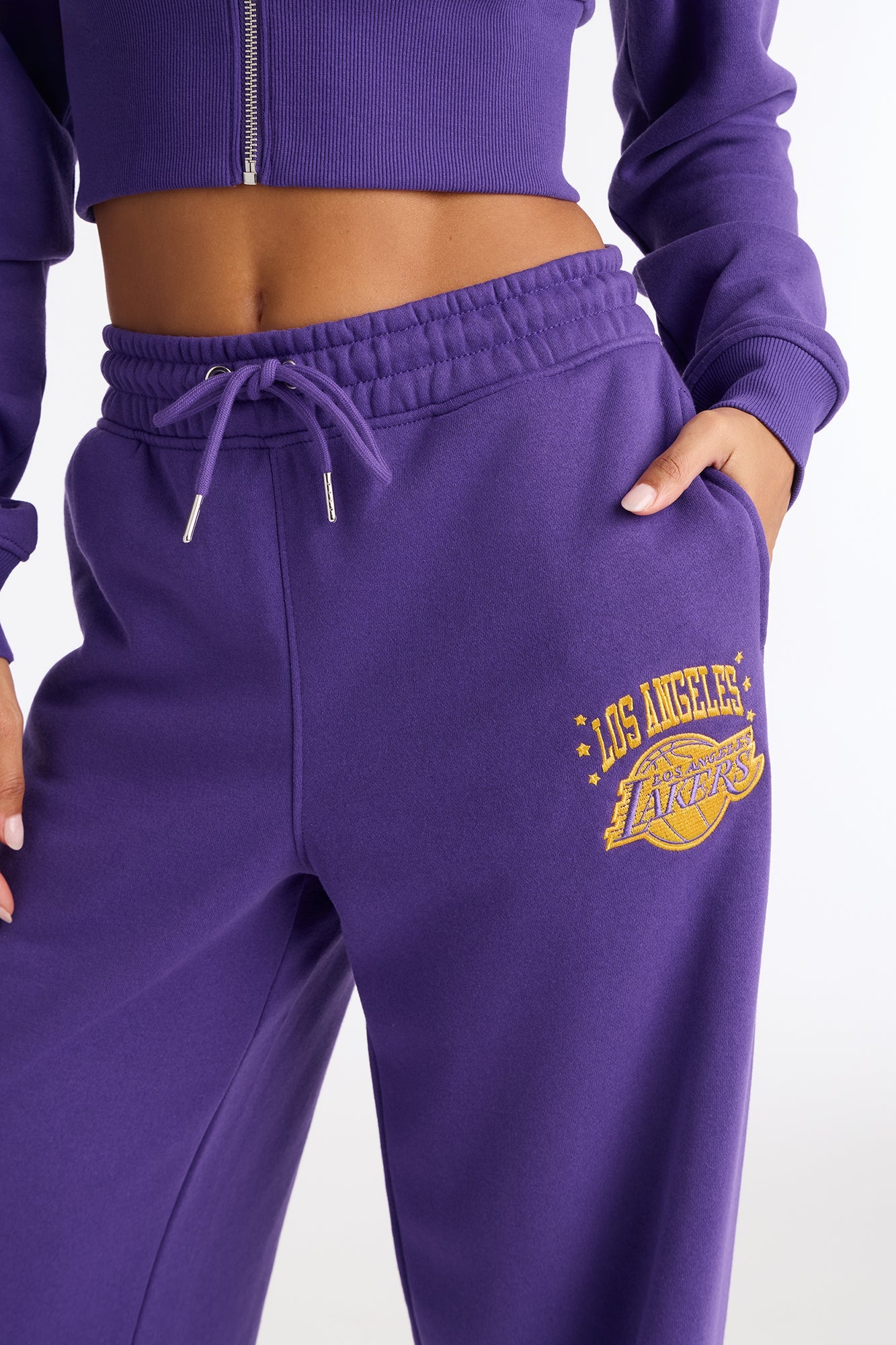 NBA LA Lakers Fleece Wide Leg Pants - Purple