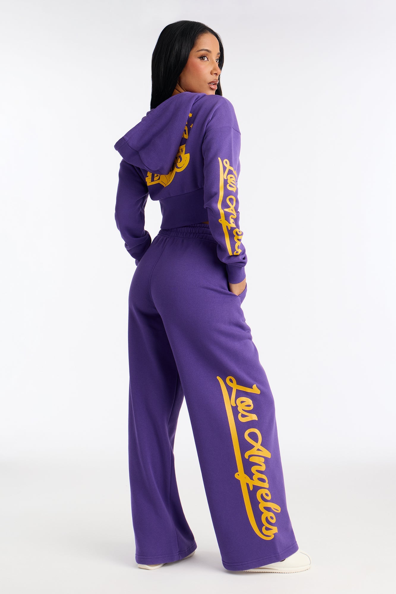 NBA LA Lakers Fleece Wide Leg Pants - Purple