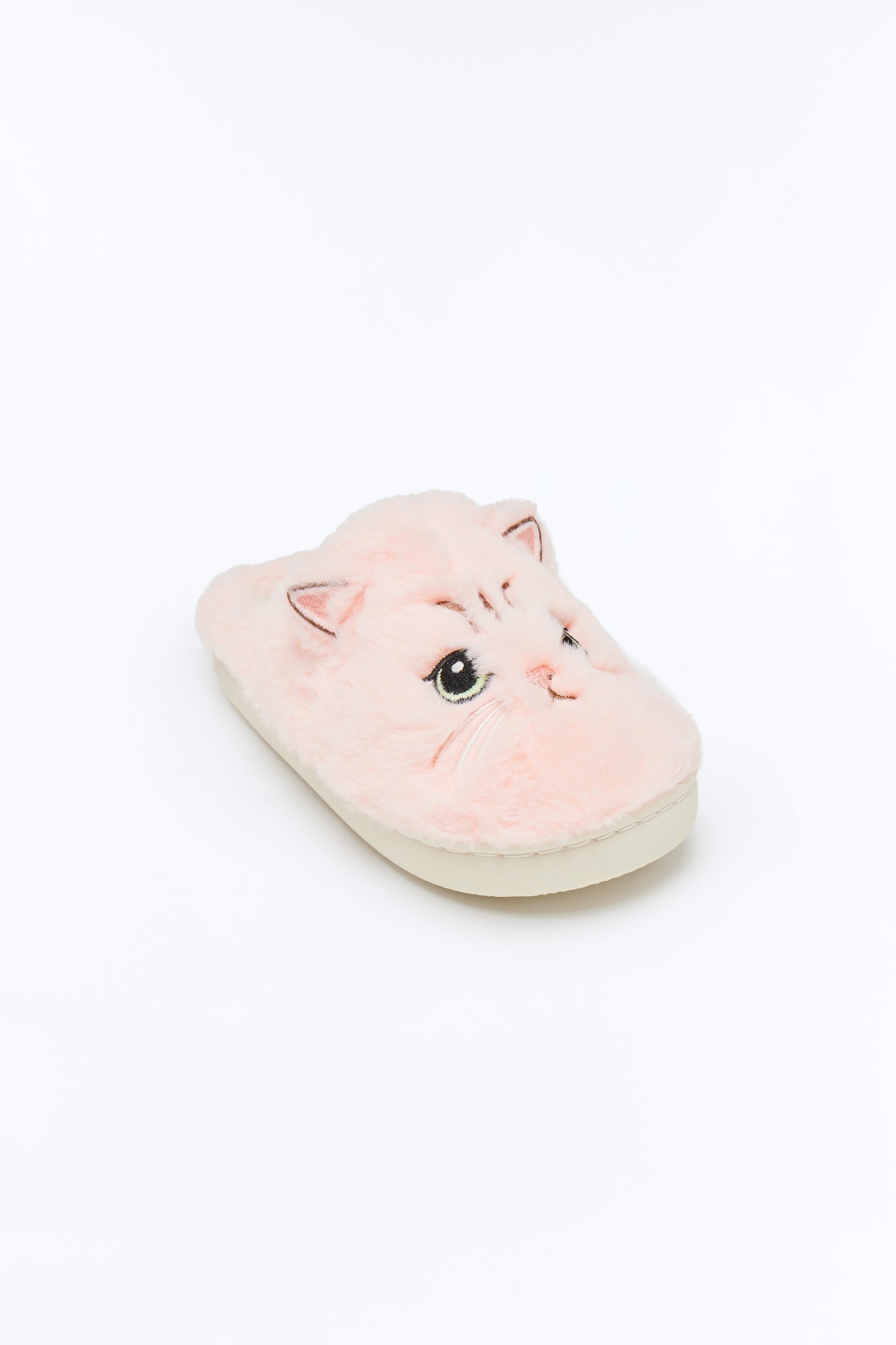 Loki Faux Fur Cat Slippers - Blush