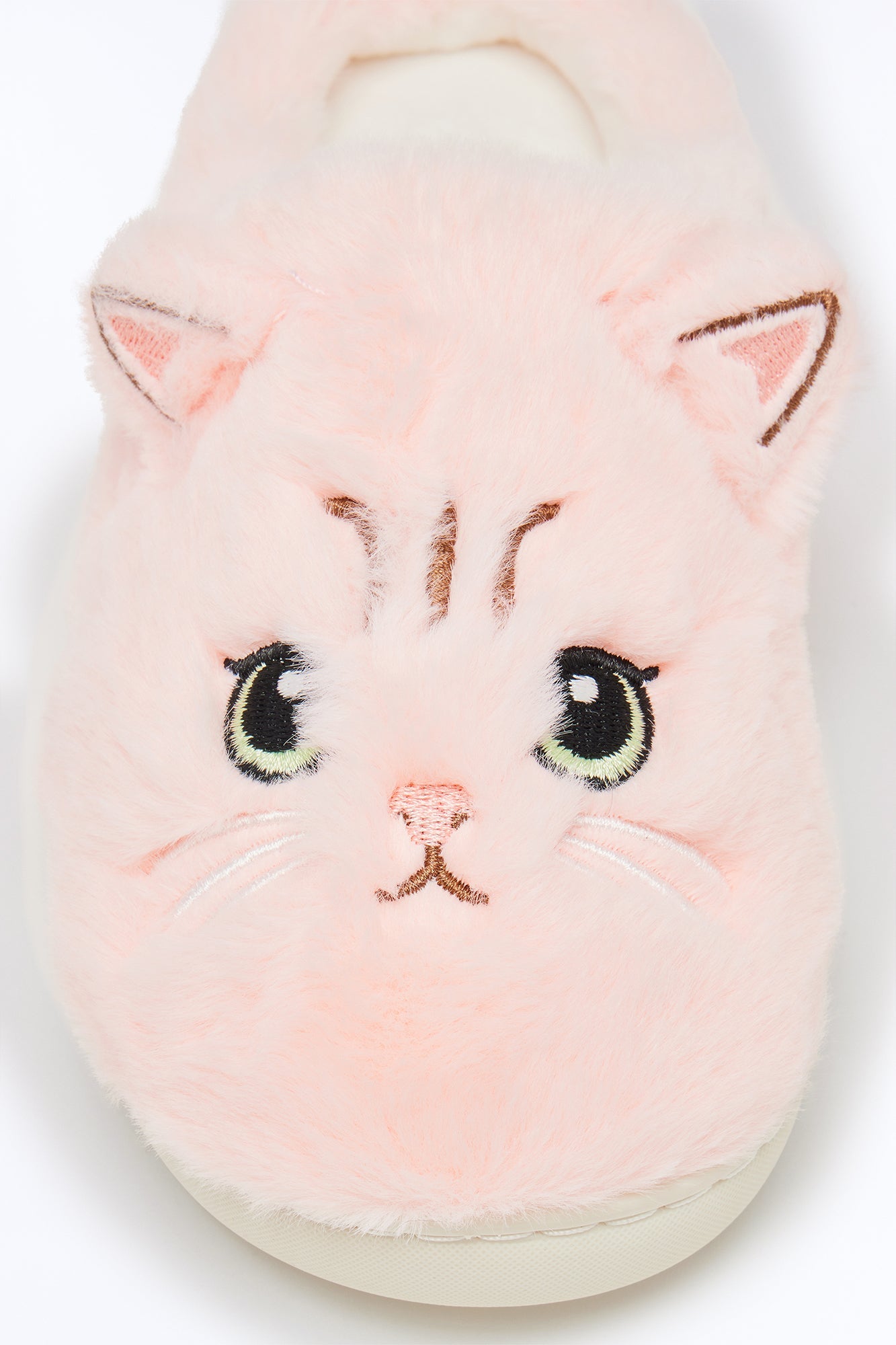 Loki Faux Fur Cat Slippers - Blush