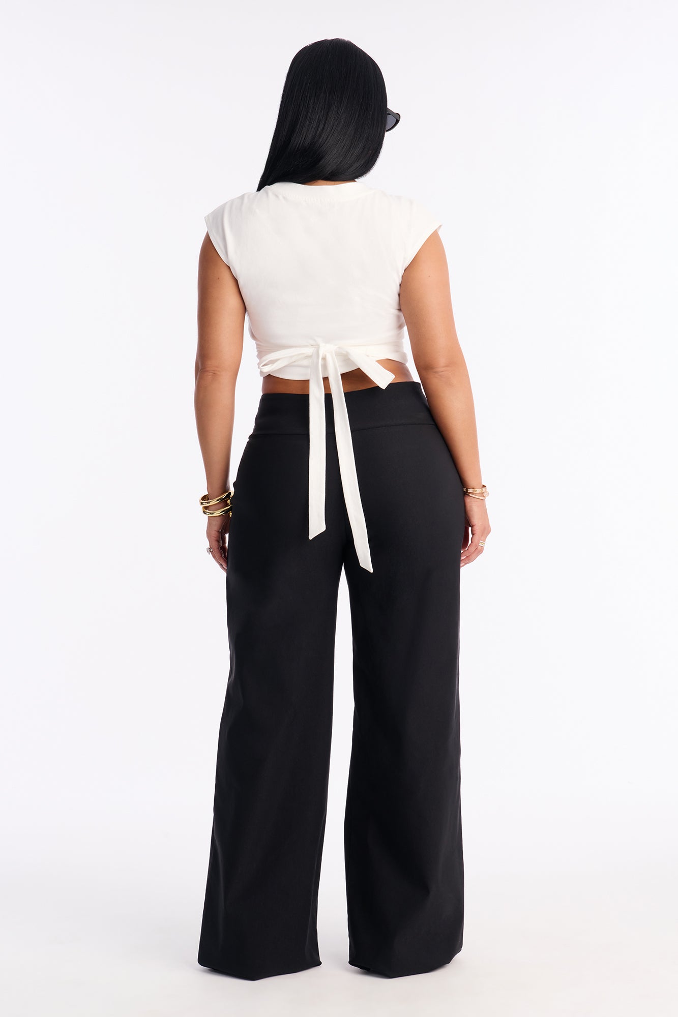 Petra Millennium Pull On Wide Leg Pant 32″ - Black