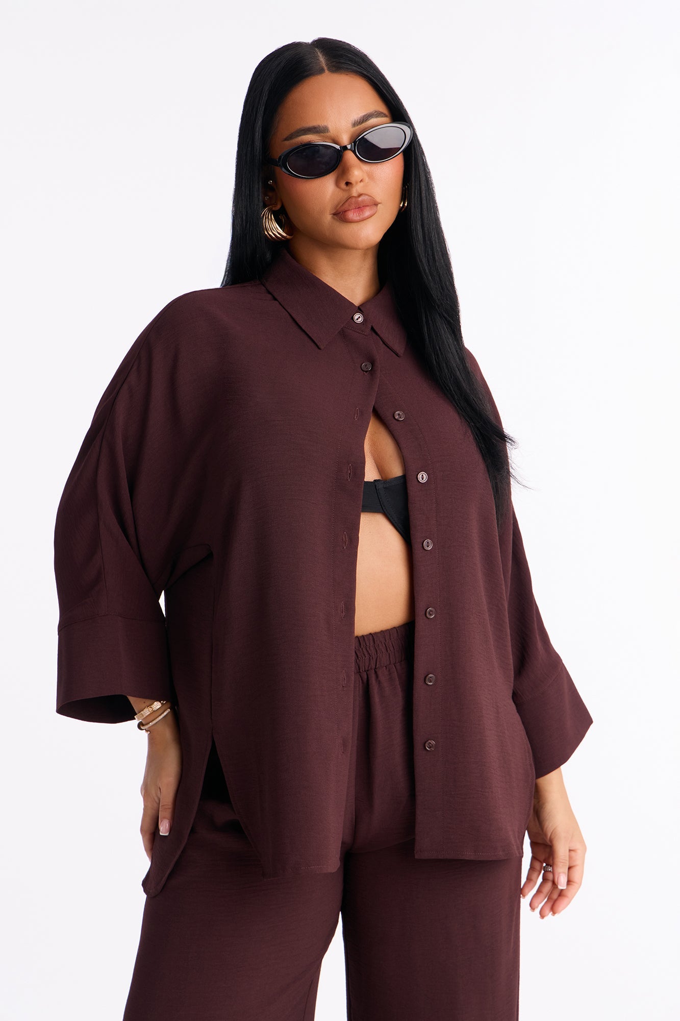 Tiana Pant Set - Chocolate