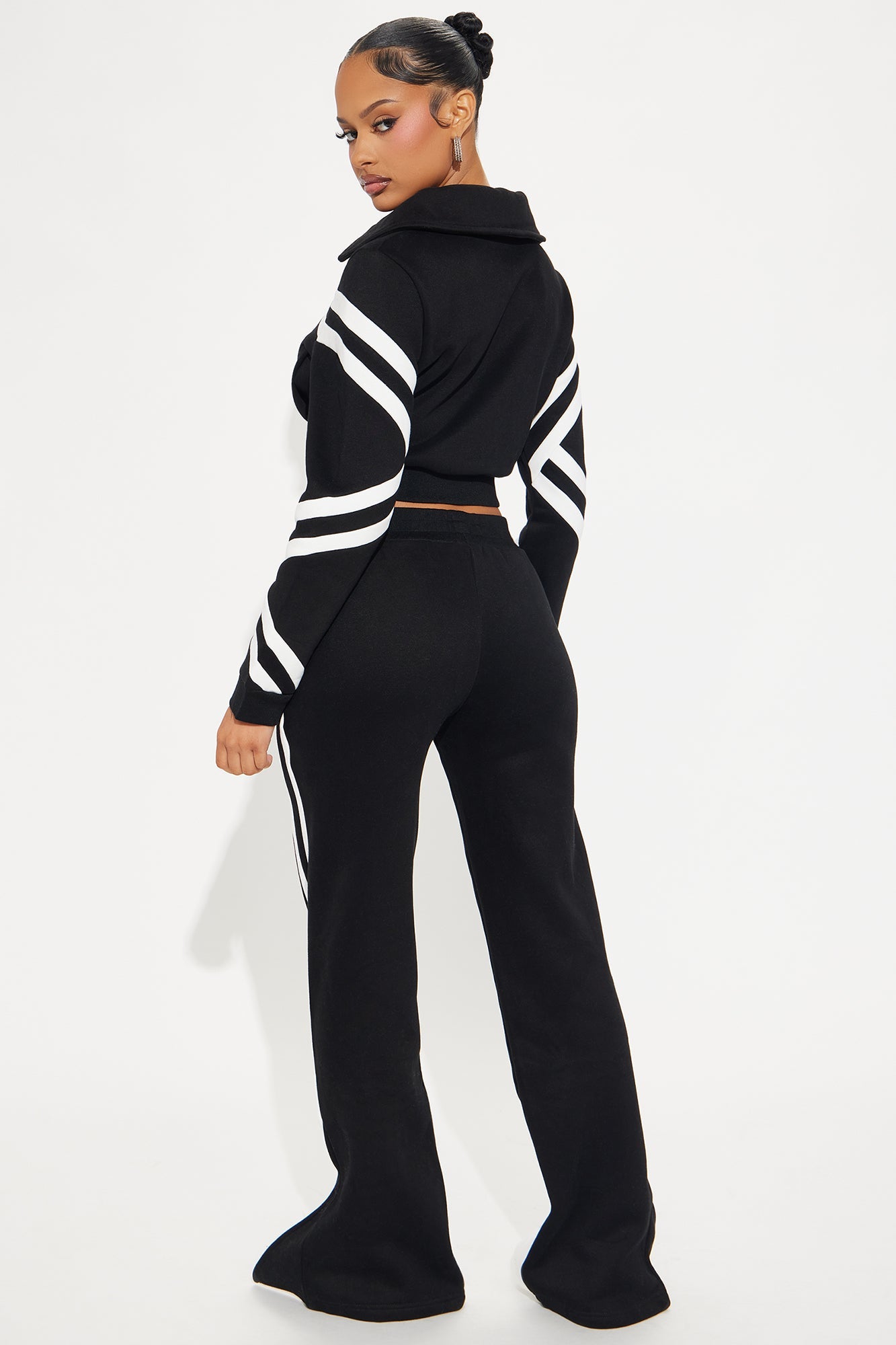 Zoe Fleece Pant Set - Black/combo