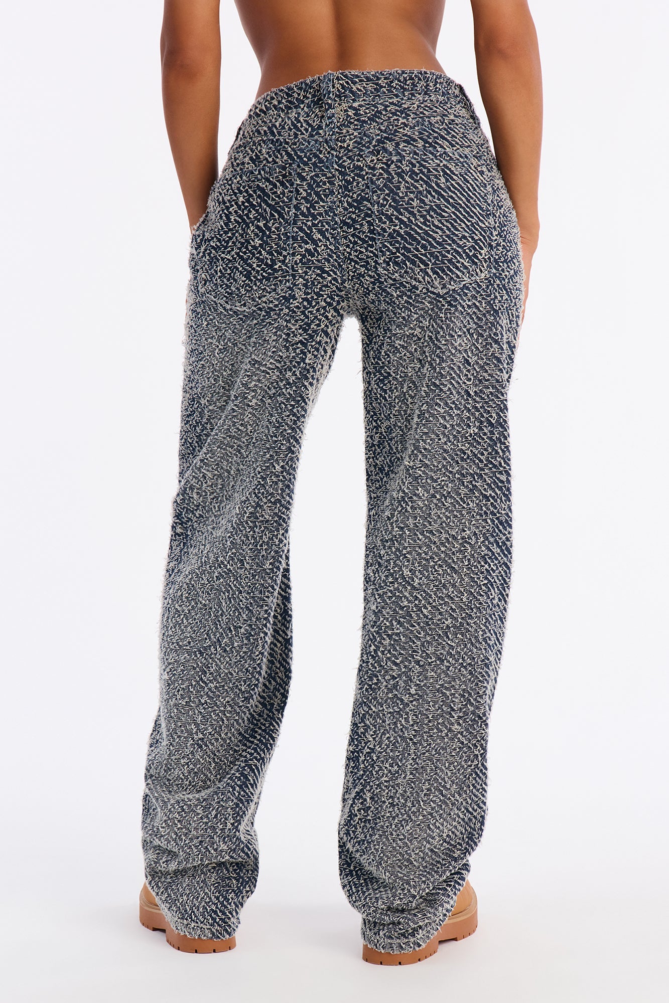 Touche Textured Straight Leg Jeans - Dark Wash