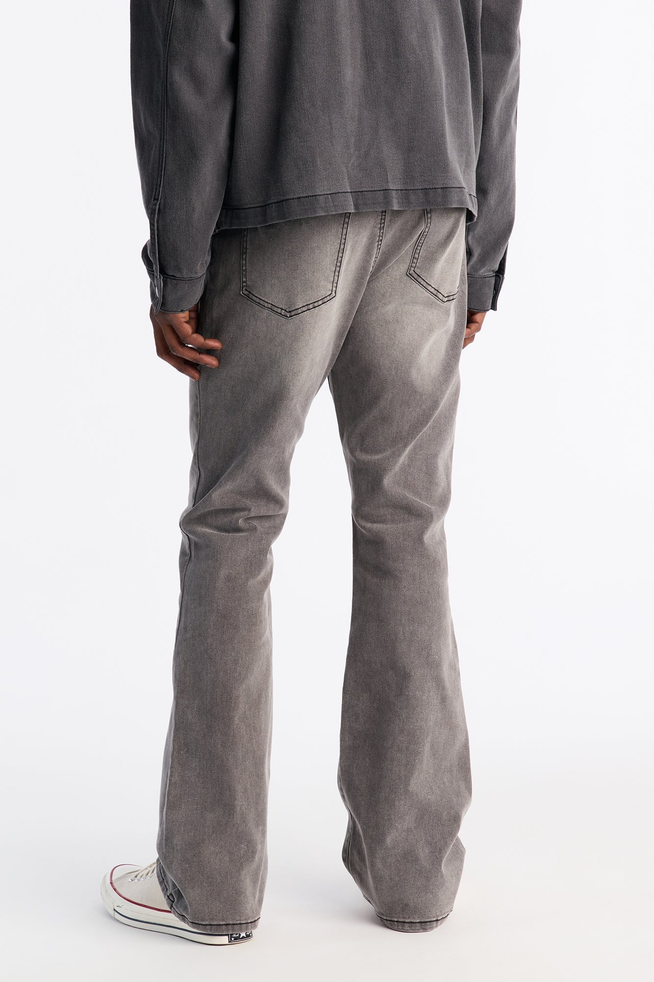 Stacked Skinny Flare Ashland Jean - Black Wash
