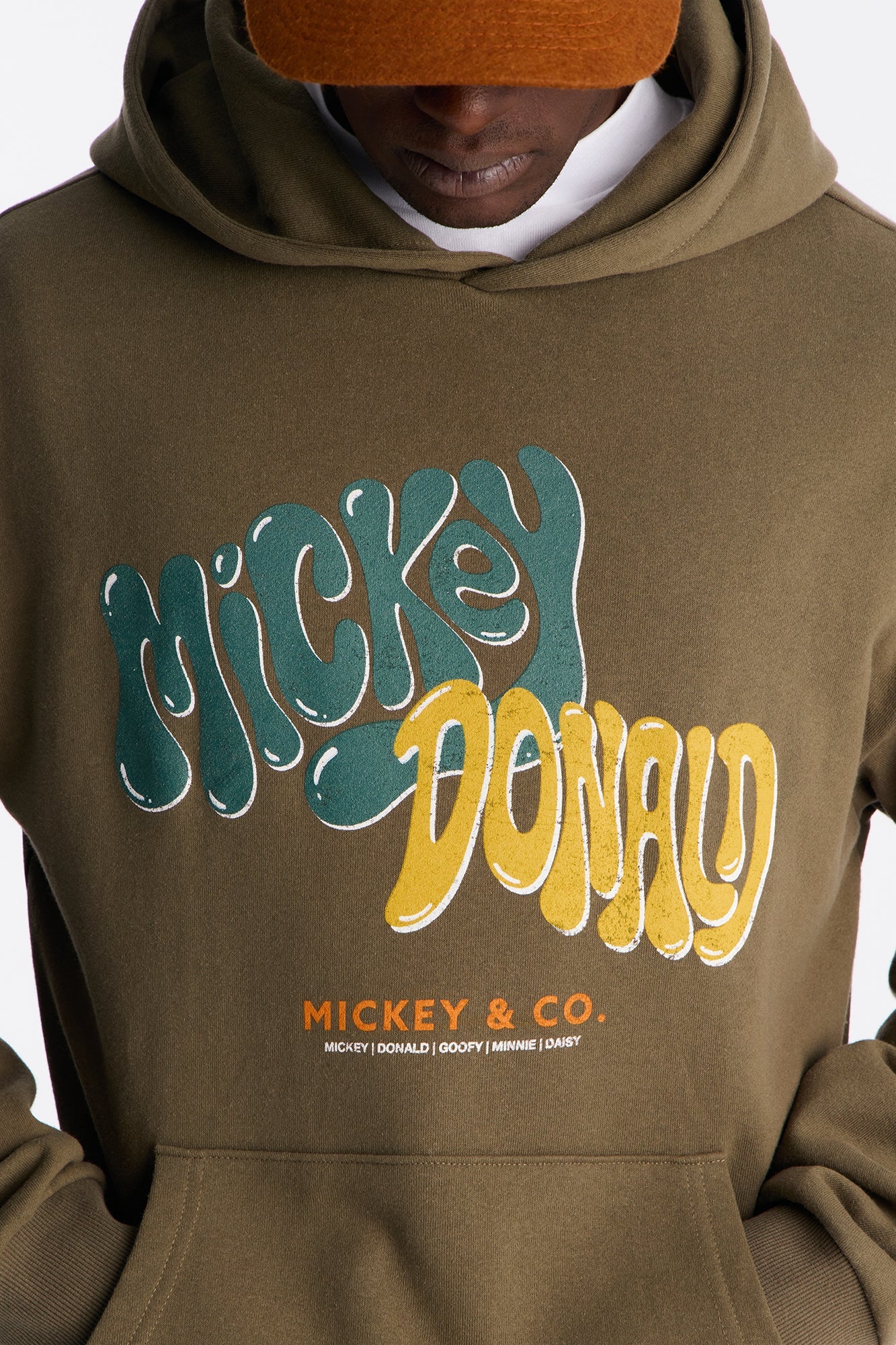 Disney Mickey And Donald Hoodie - Olive
