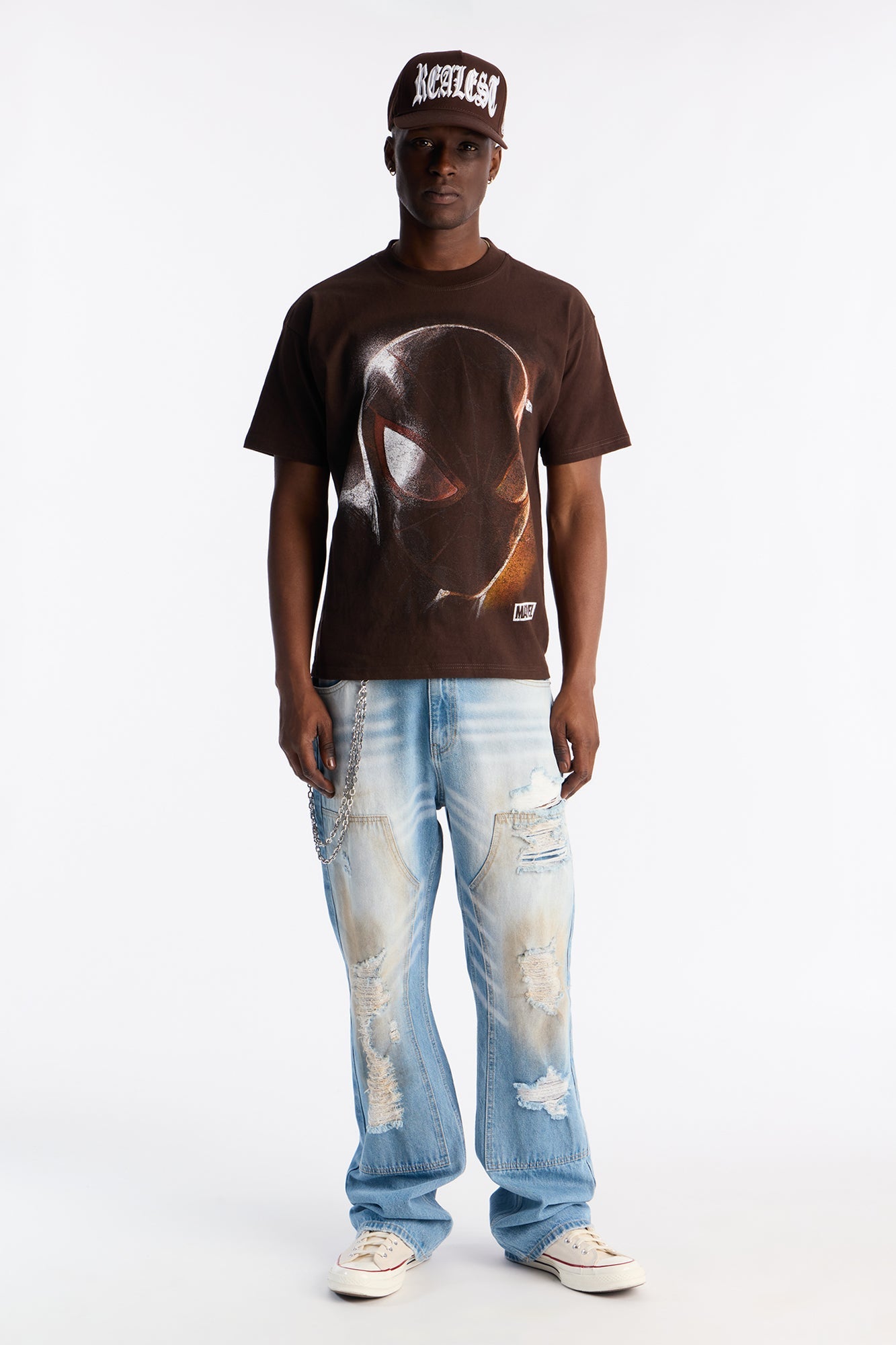 Boxy Spider Man Be Yourself Short Sleeve Tee - Brown