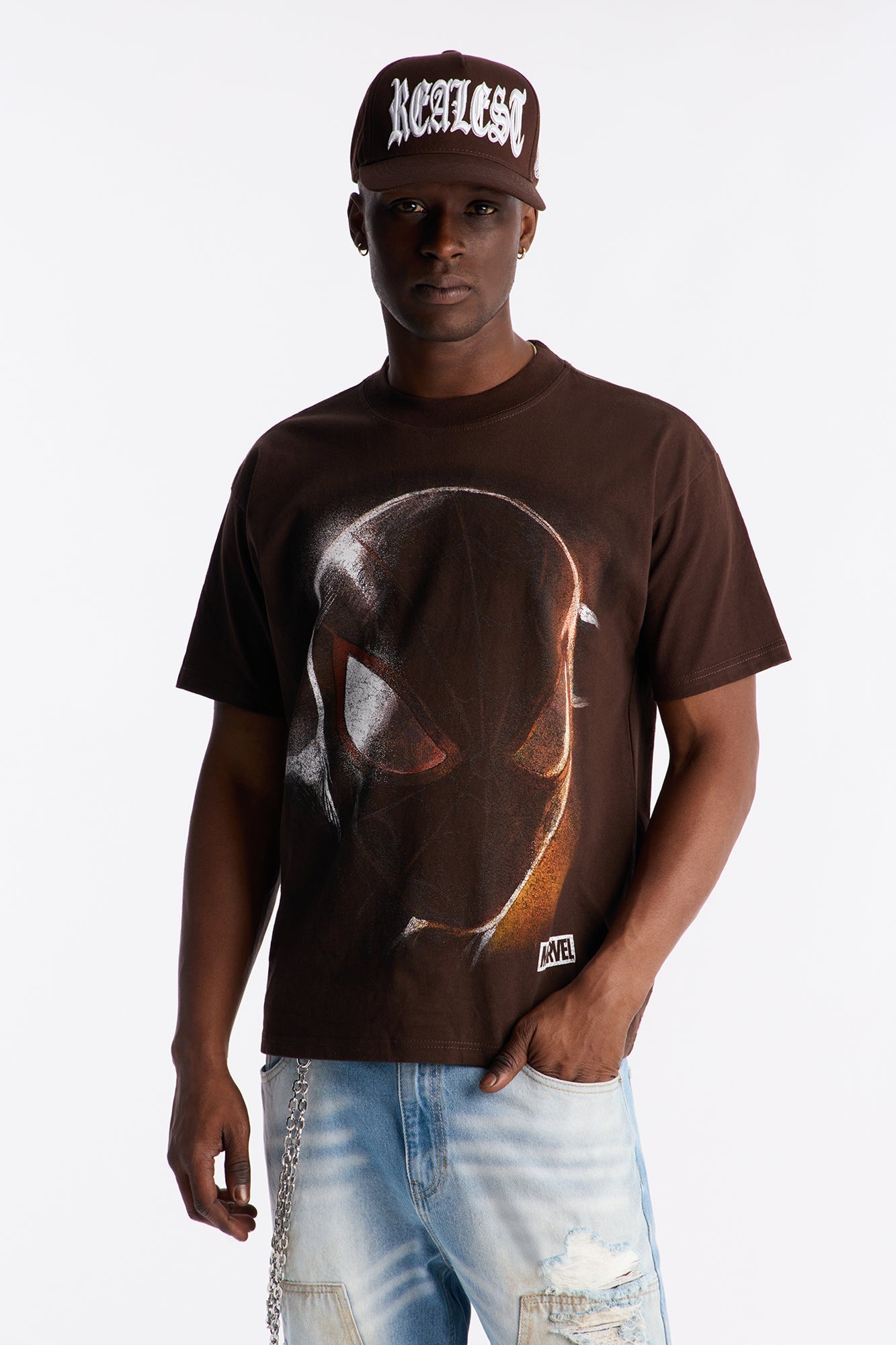 Boxy Spider Man Be Yourself Short Sleeve Tee - Brown