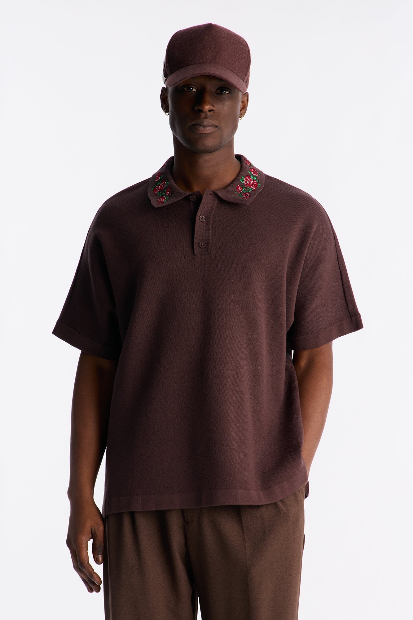 Roses Are Red Polo Short Sleeve Polo - Brown