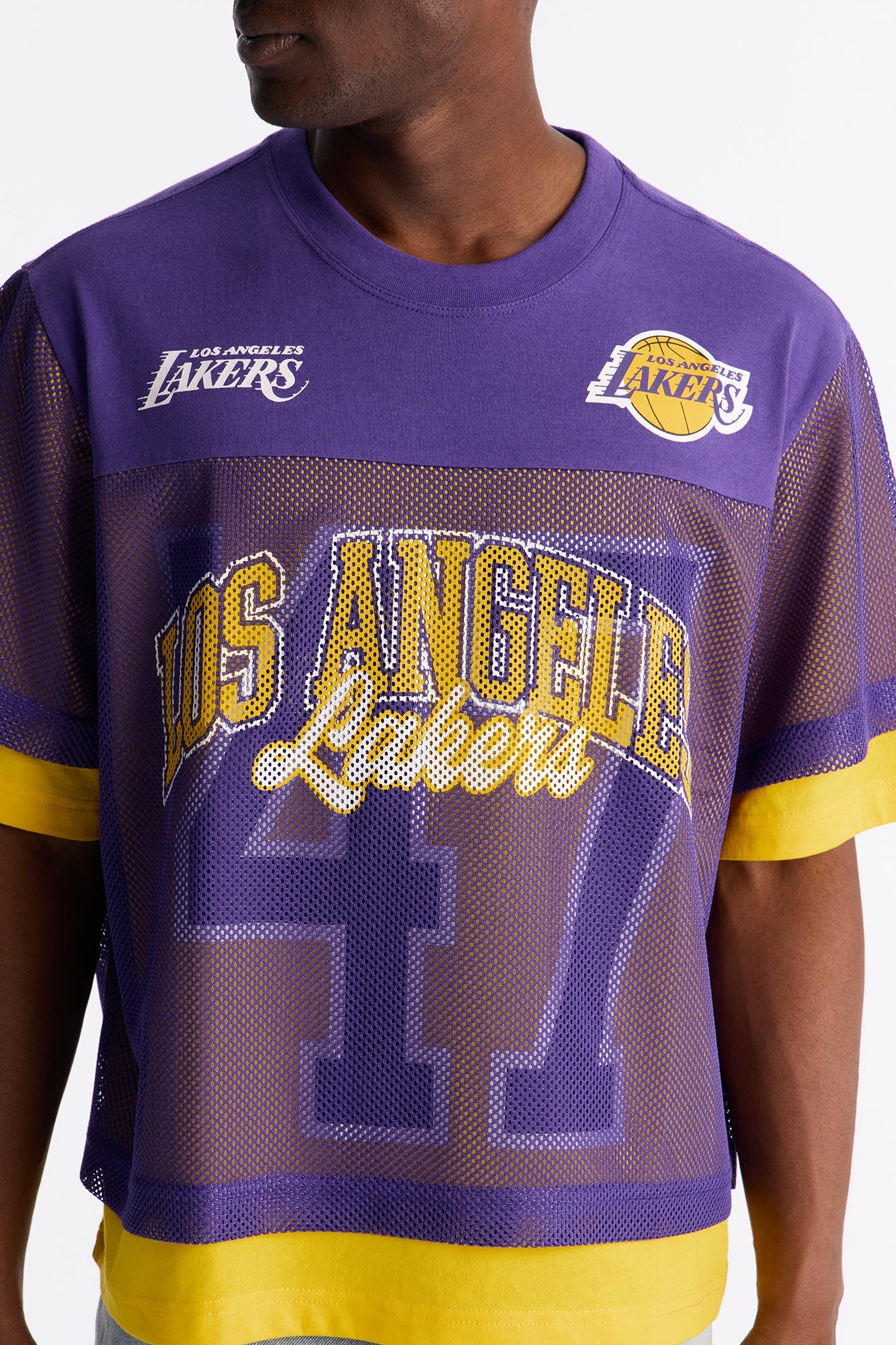 Lakers Lay Up Jersey Mesh Top - Purple