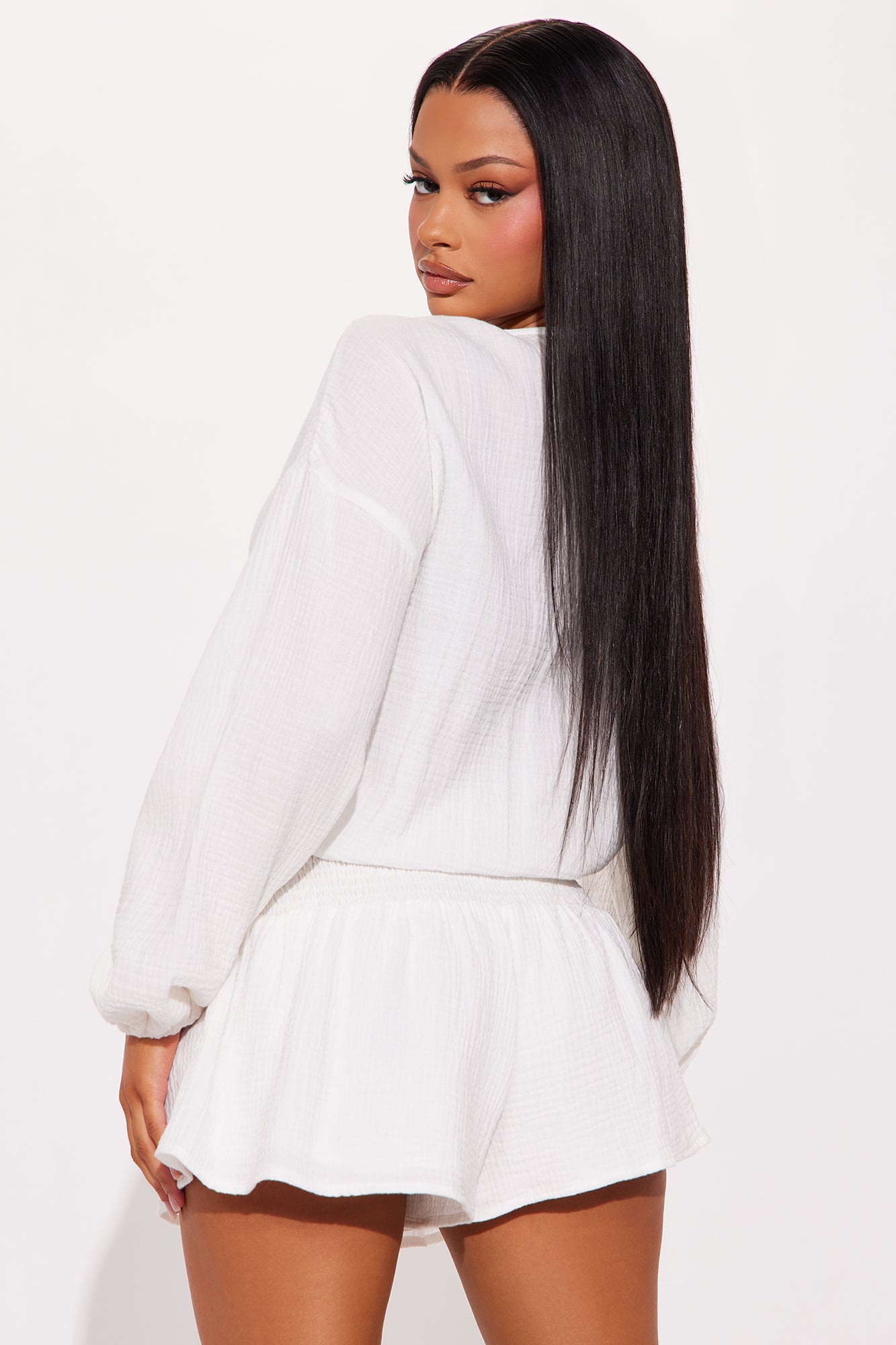Time Off Gauze Romper - White