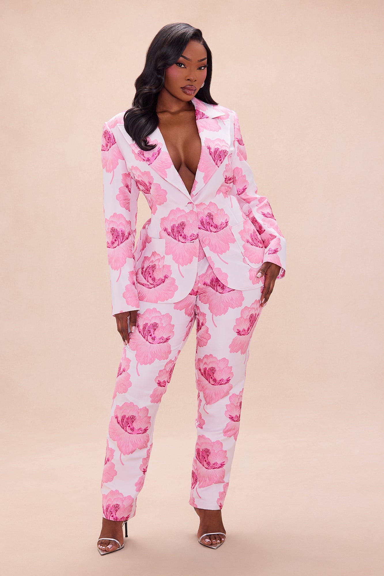 Primrose Blazer Jacquard Set - Pink/combo