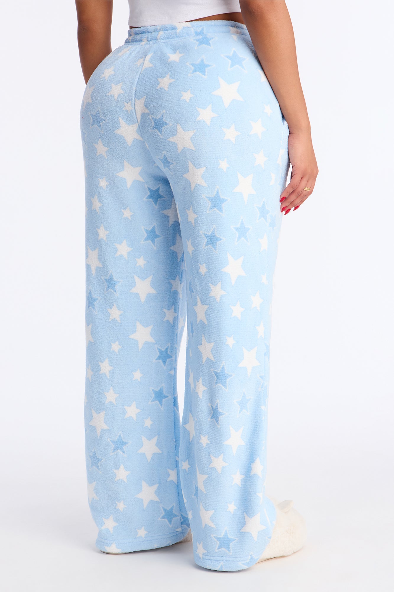 Lucky Star Plush PJ Pants - Light Blue