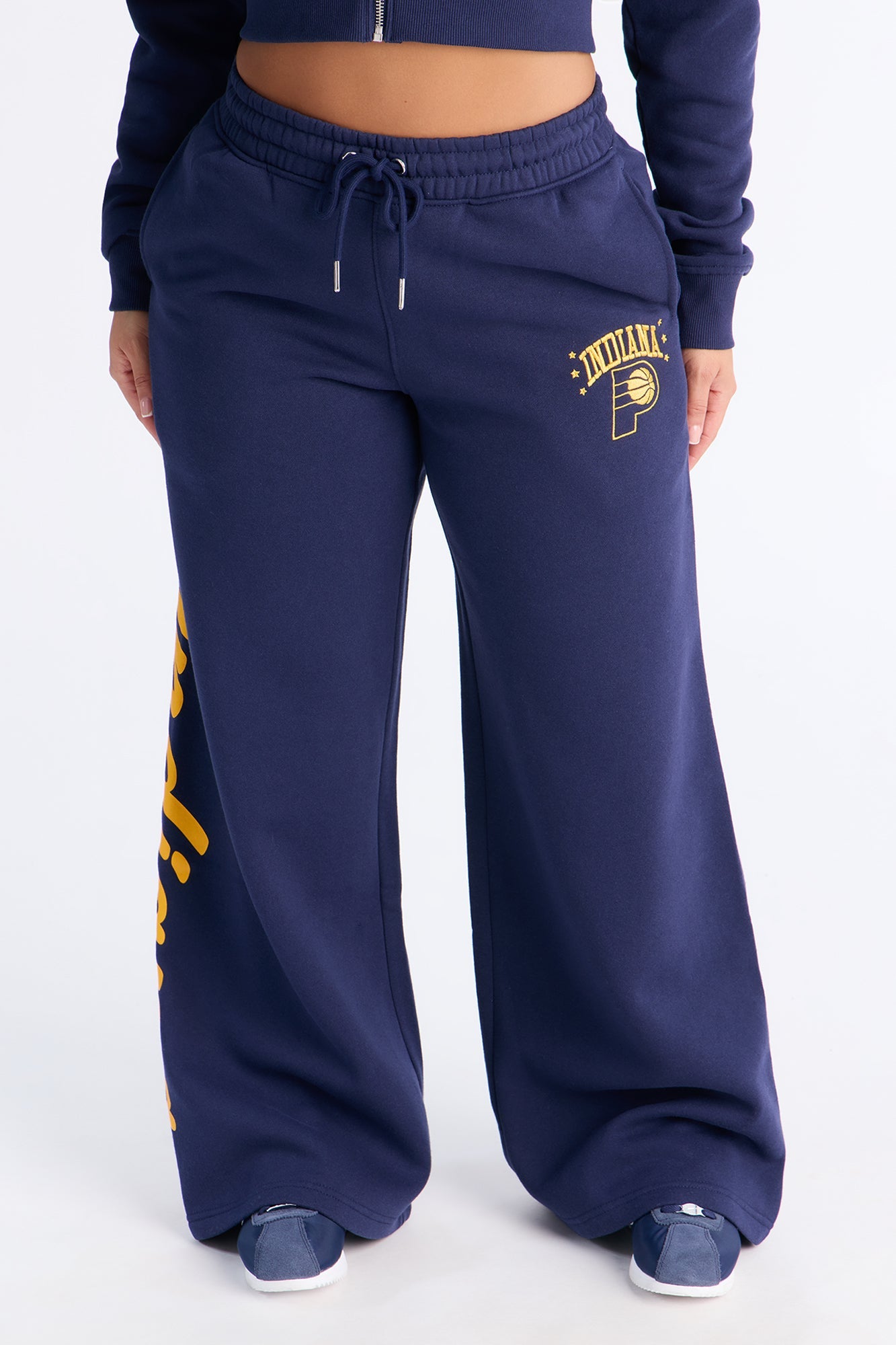 NBA Indiana Pacers Fleece Wide Leg Pants - Navy