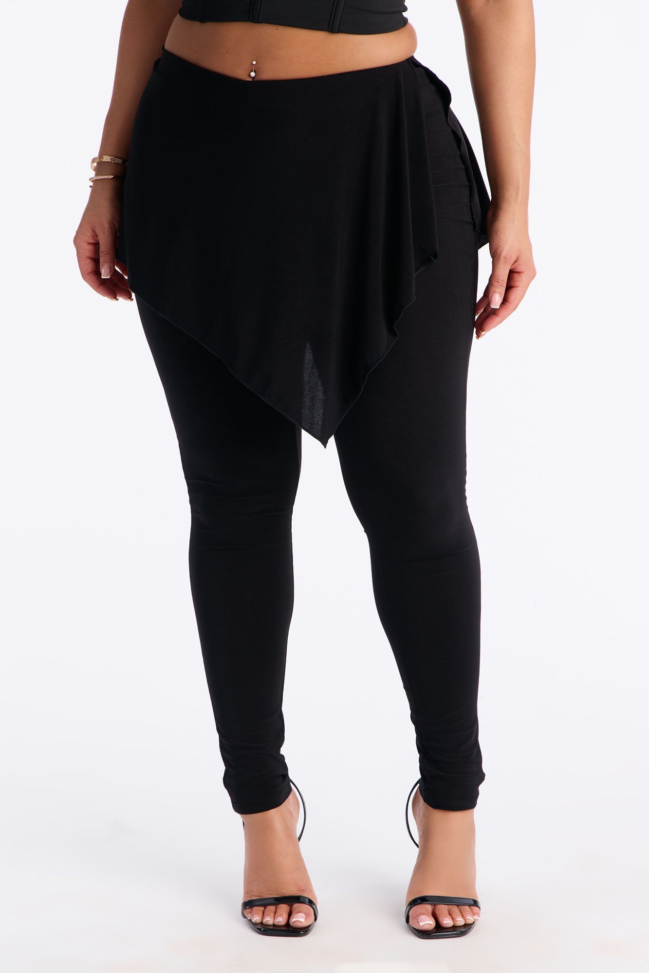 Ballerina Skirted Legging 29″ - Black