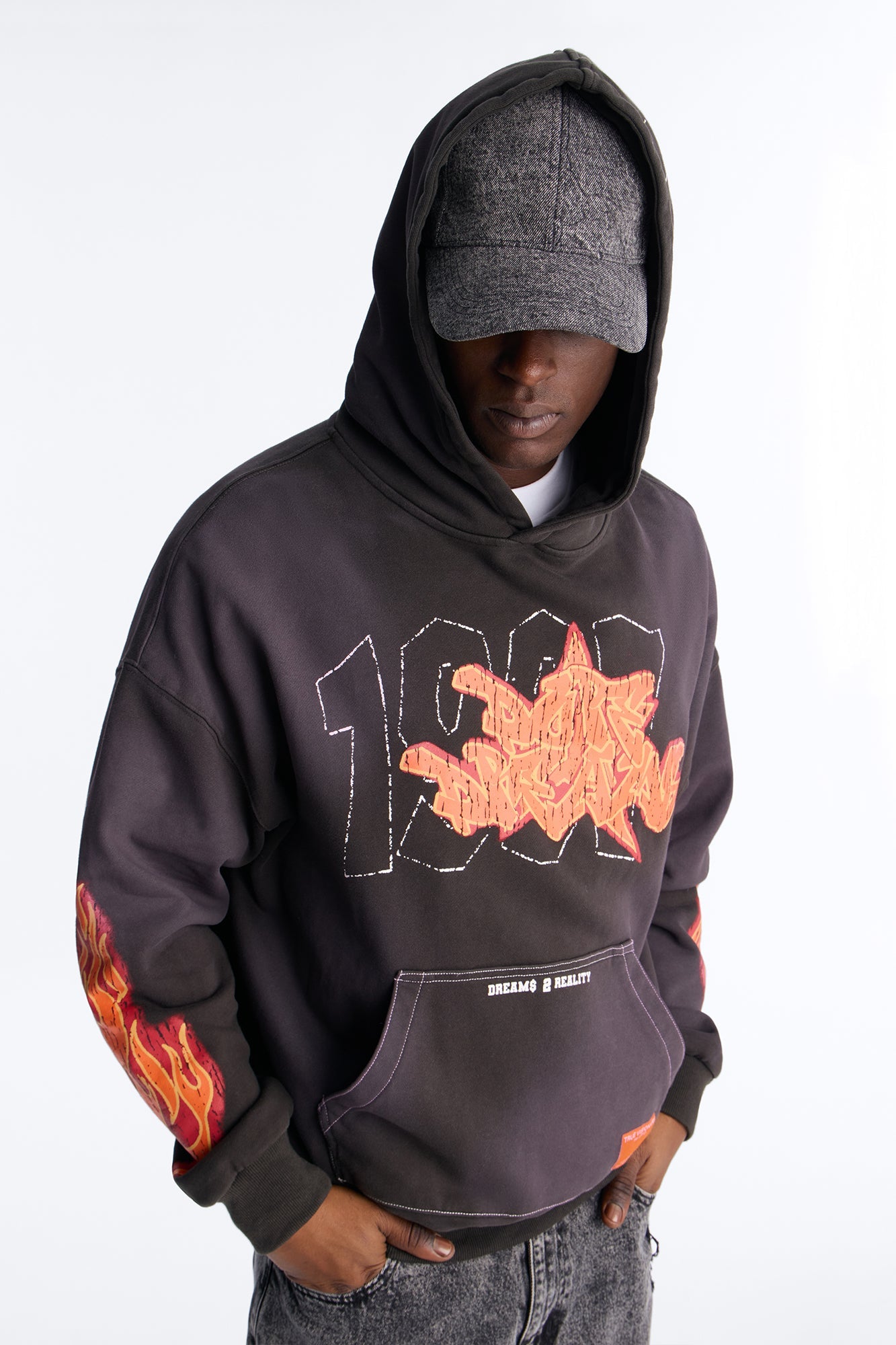 Dope Dreams Oversized Hoodie - Black Wash
