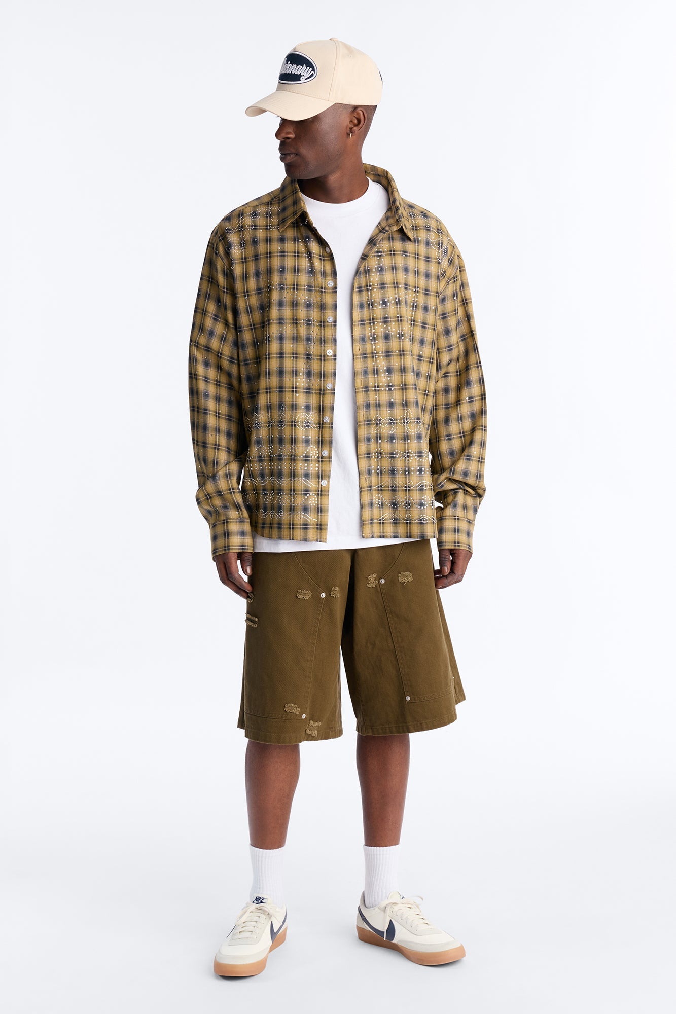 Baggy Mirage Zone Paneled Short - Olive