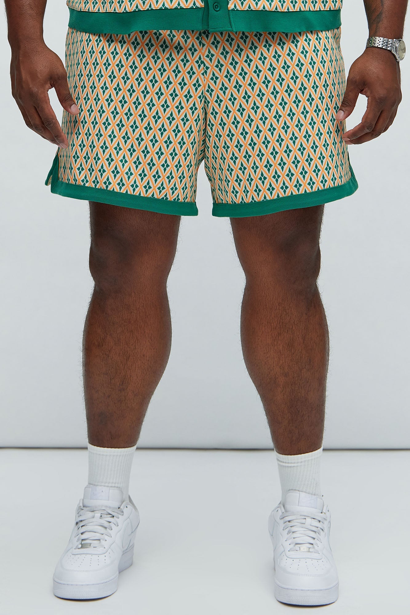 Rushmore Knit Warmup Shorts - Green/combo