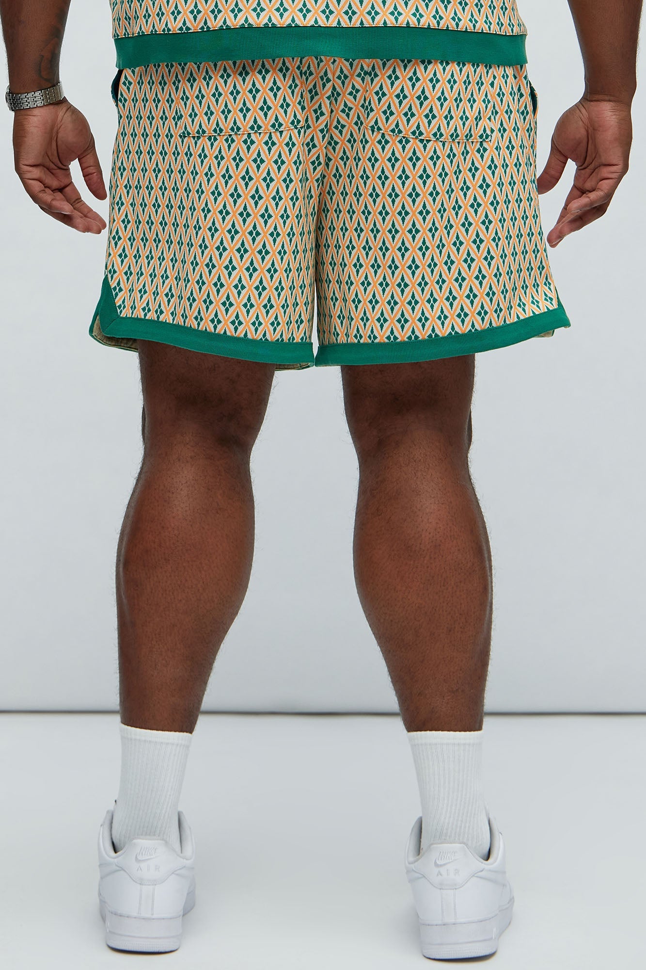 Rushmore Knit Warmup Shorts - Green/combo