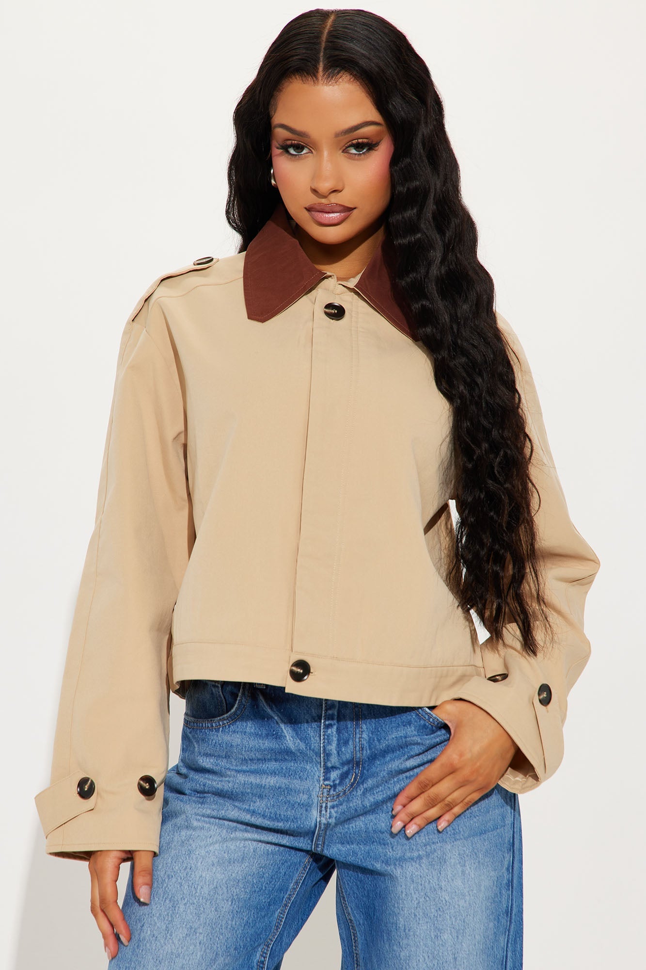 Asking Questions Barn Jacket - Khaki/combo