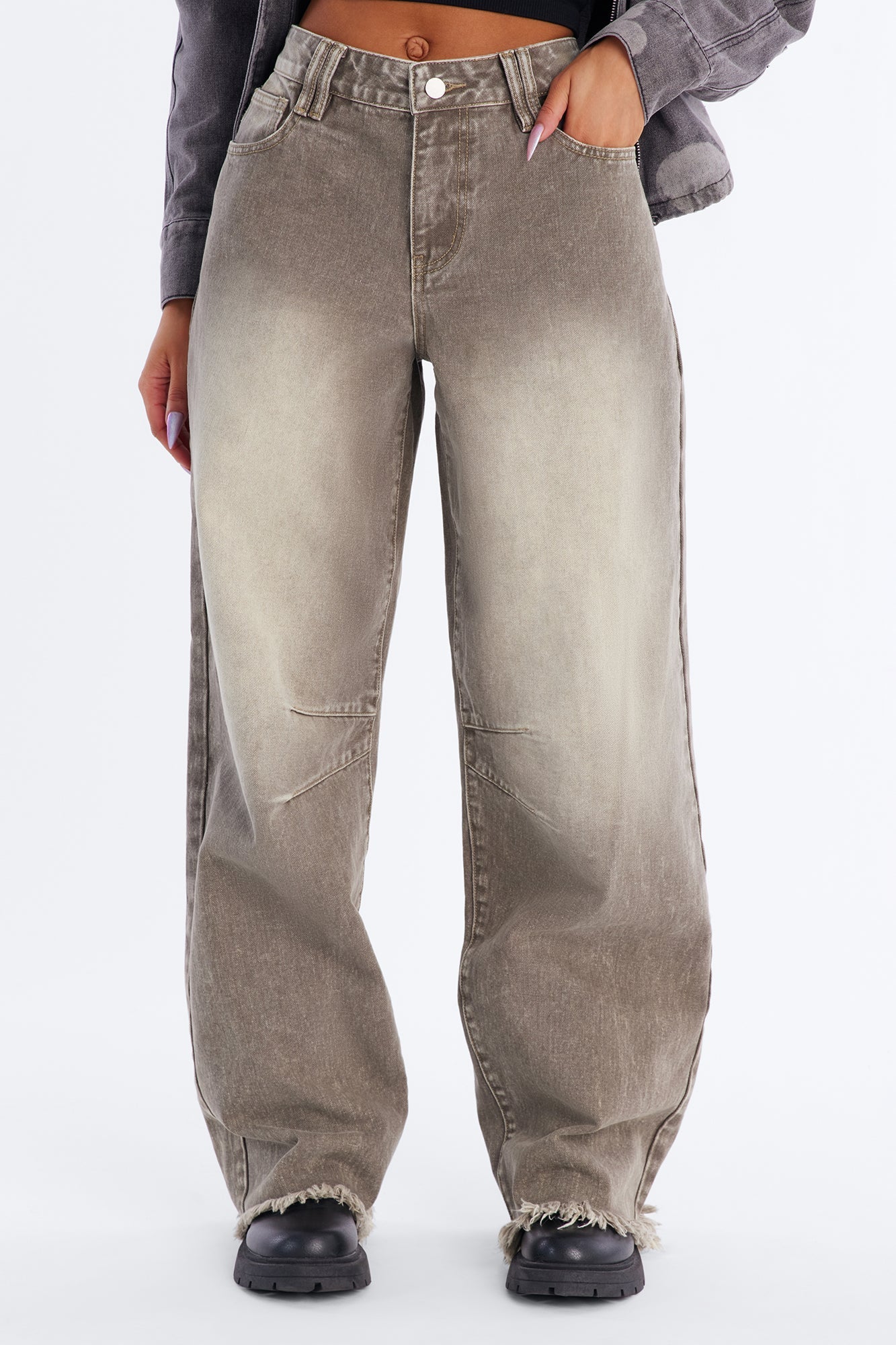 Dorset Washed Straight Leg Jean - Brown