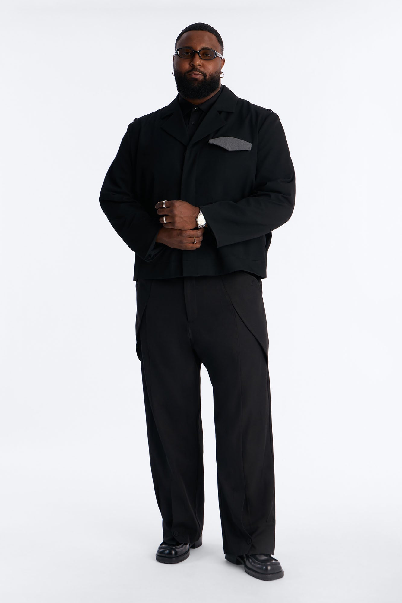 Baggy Malibu Deconstructed Tailored Trouser - Black