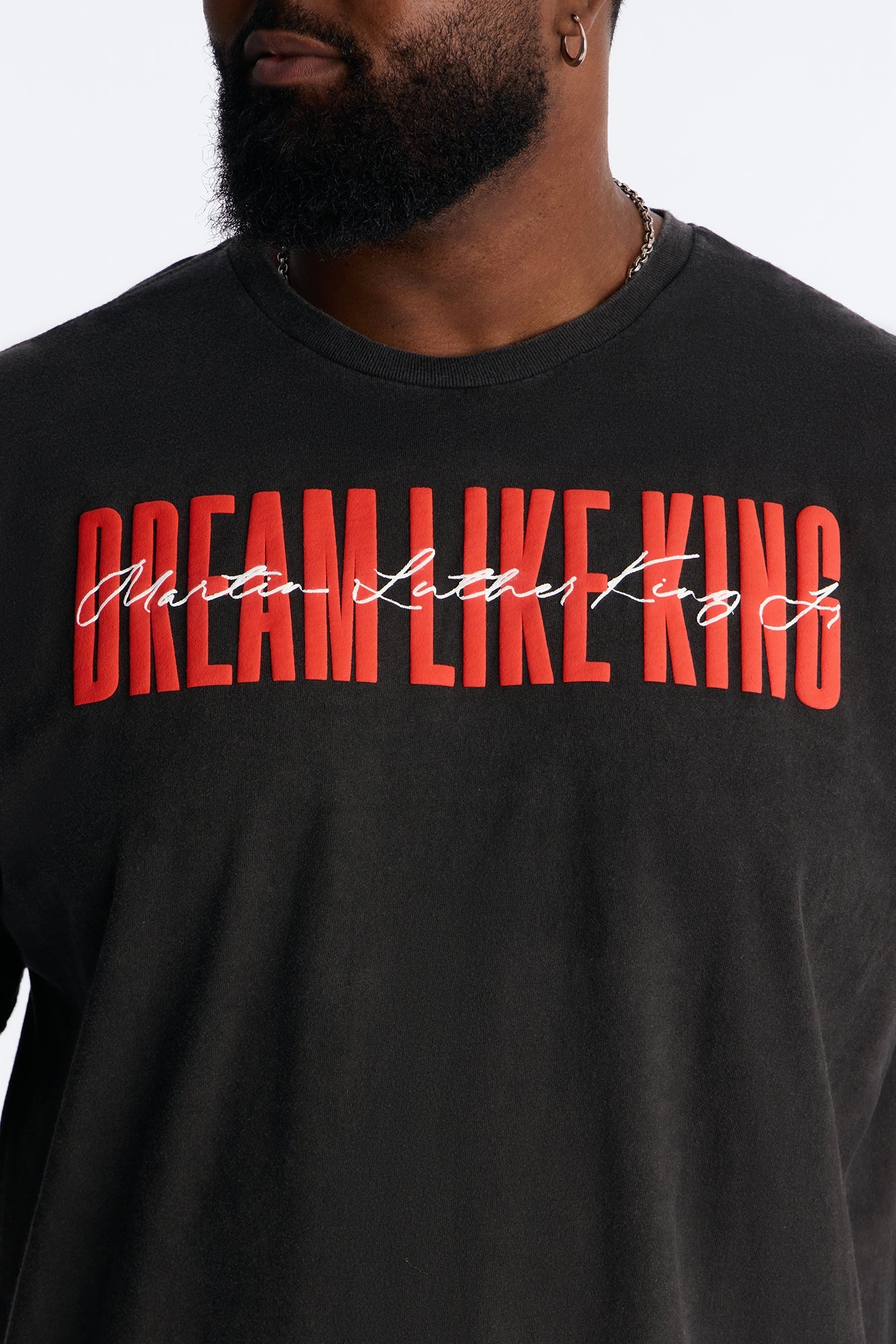 Dream Like The King Puff Print Short Sleeve Tee - Black