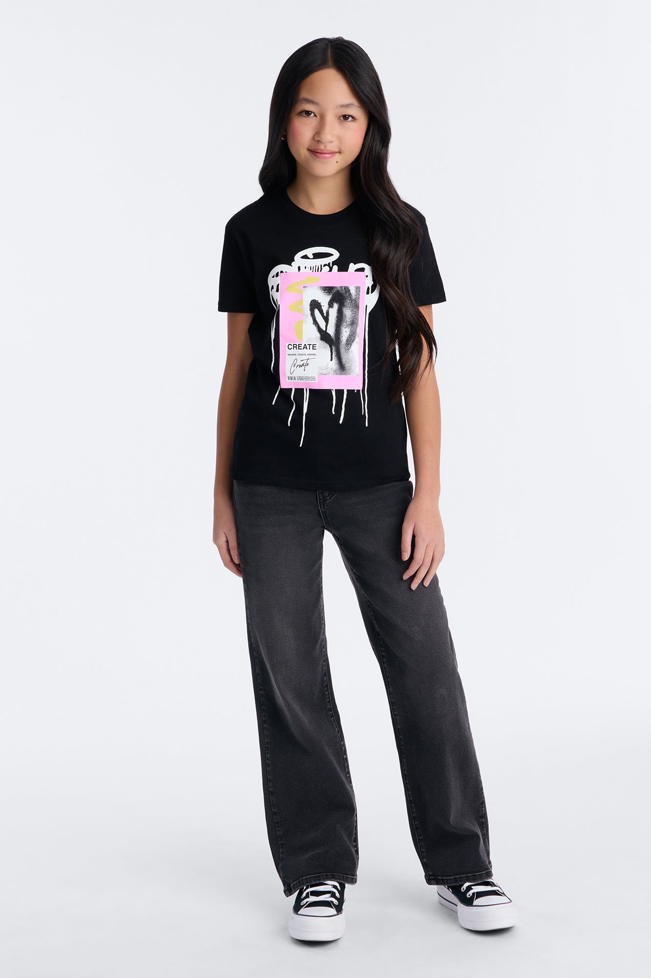 Mini Create Love Graffiti Tshirt - Black