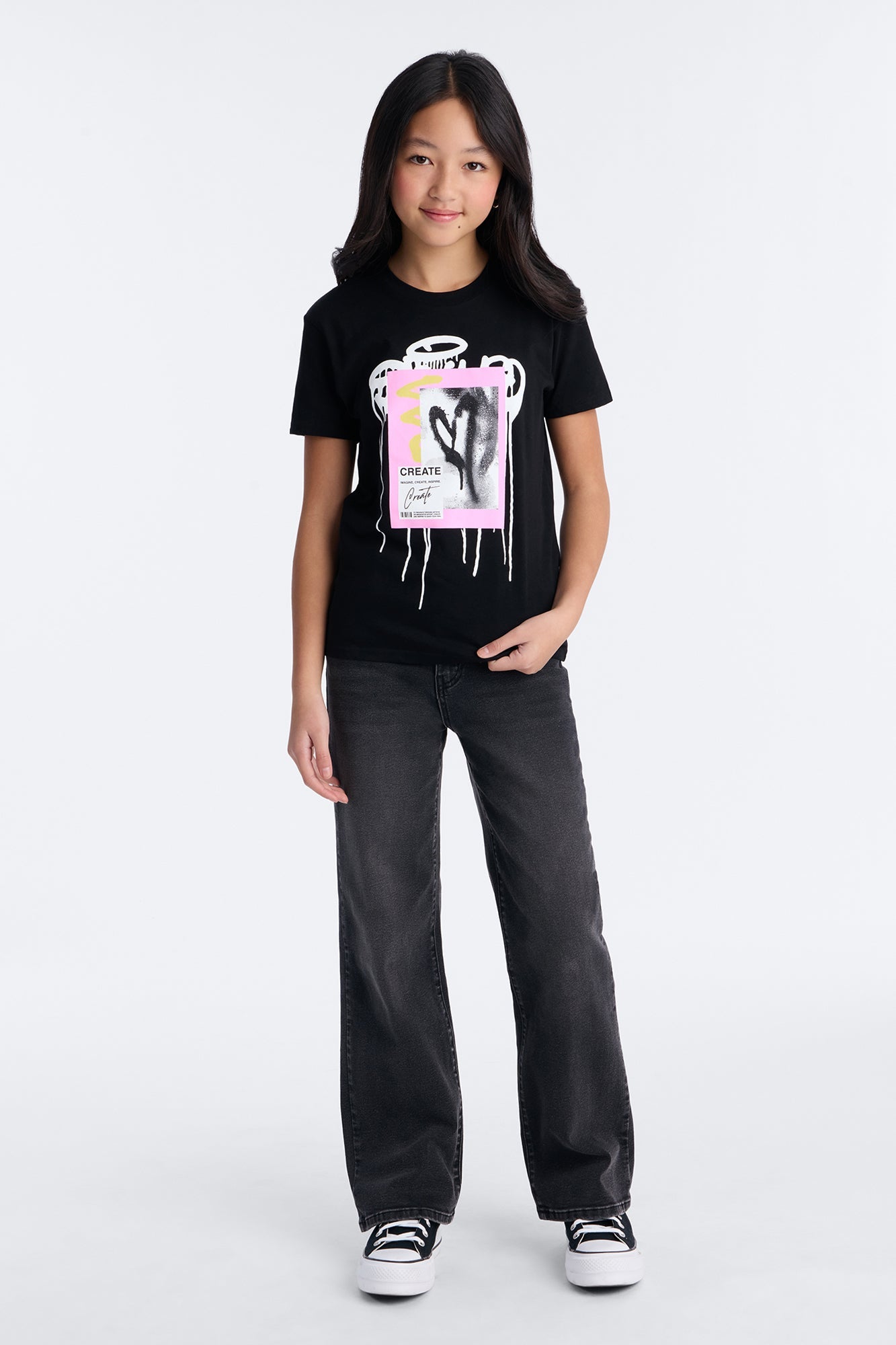 Mini Nova 90s Straight Leg Jeans - Black Wash