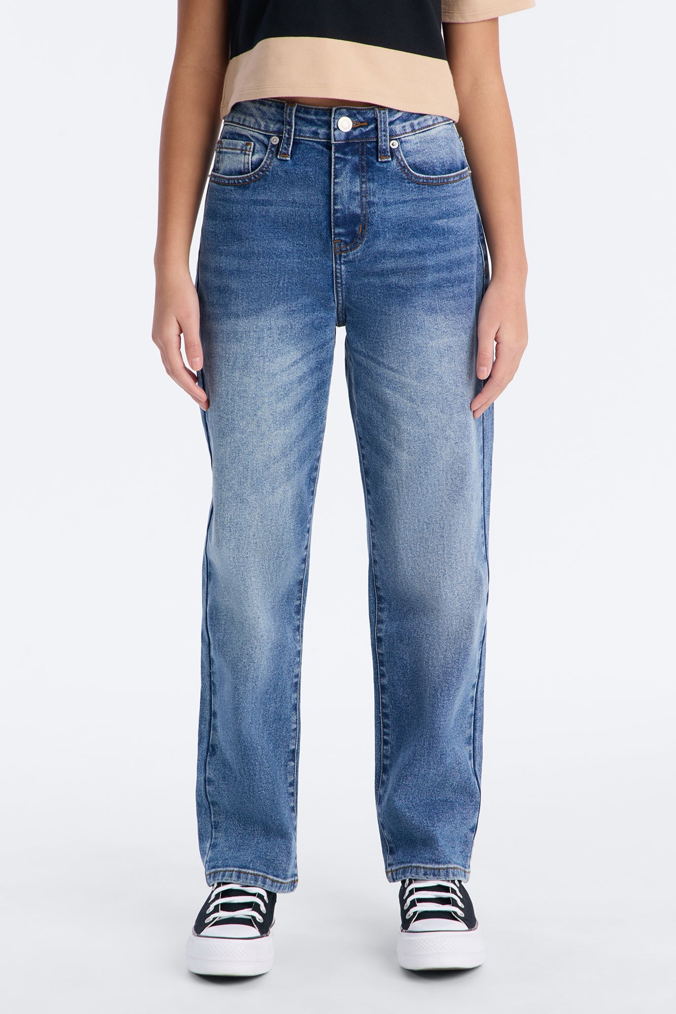 Mini Left You Speechless Straight Leg Jeans - Medium Wash