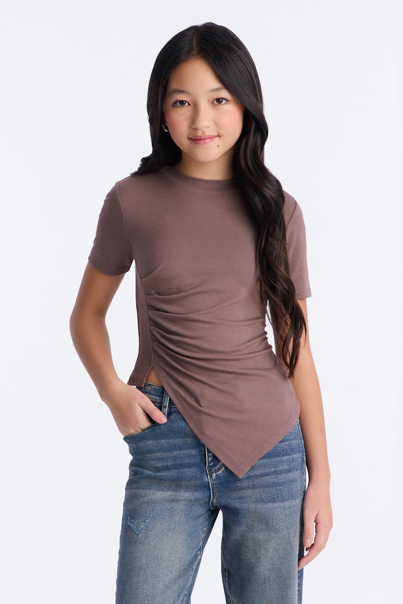 Mini Take Control Asymmetrical Top - Mocha