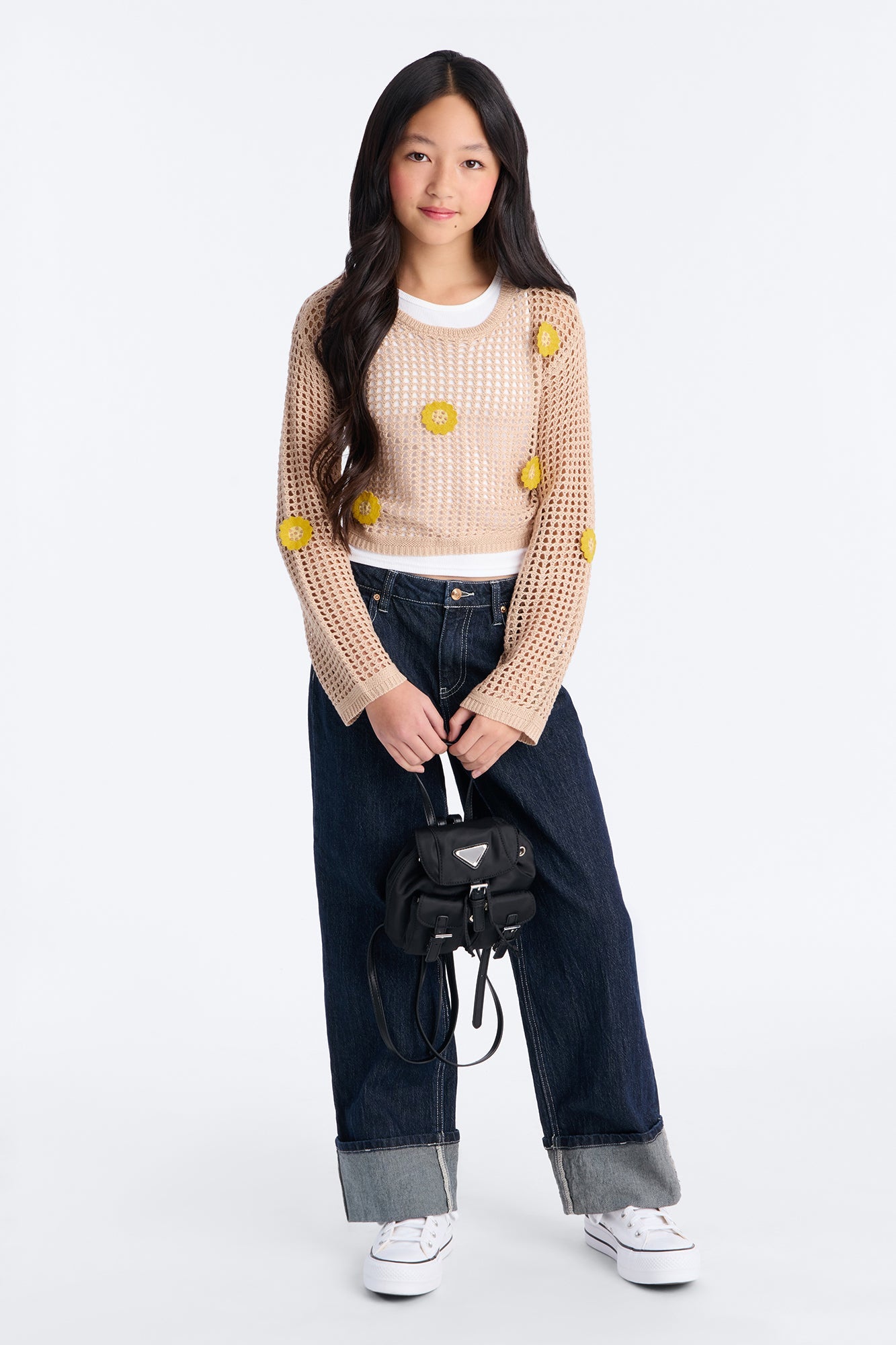Mini Flowers For You 2Fer Top - Sand/combo